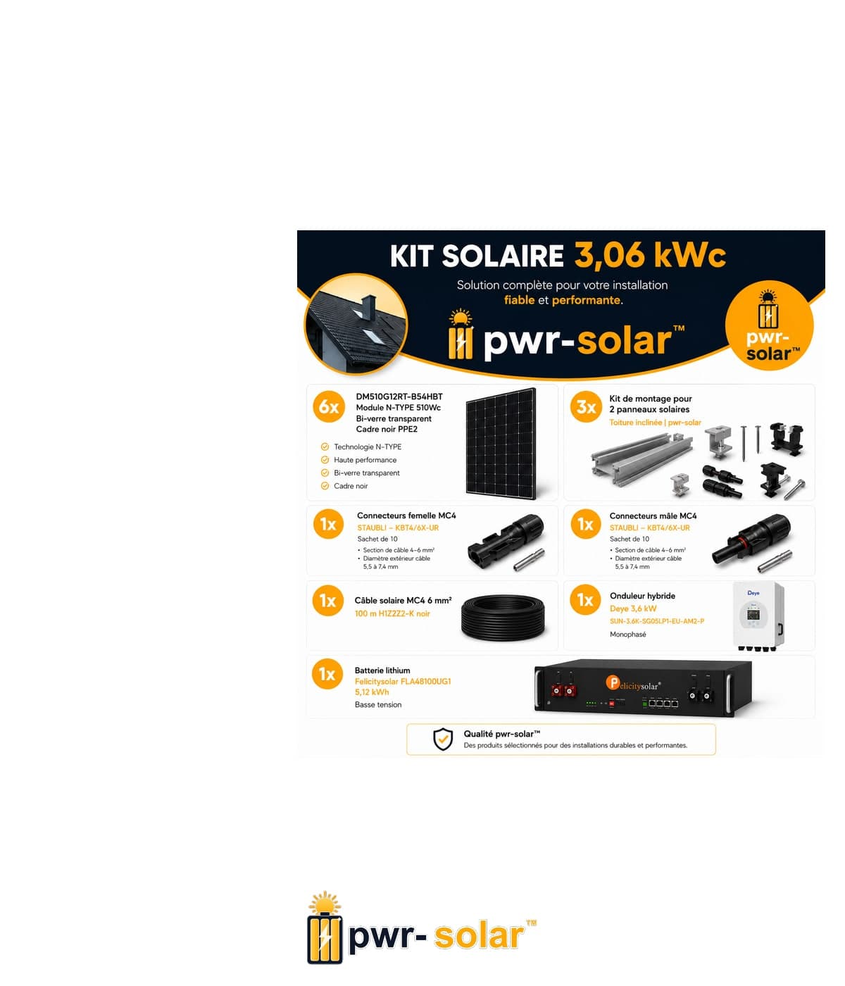 Kit complet 3KWc 5KWh
