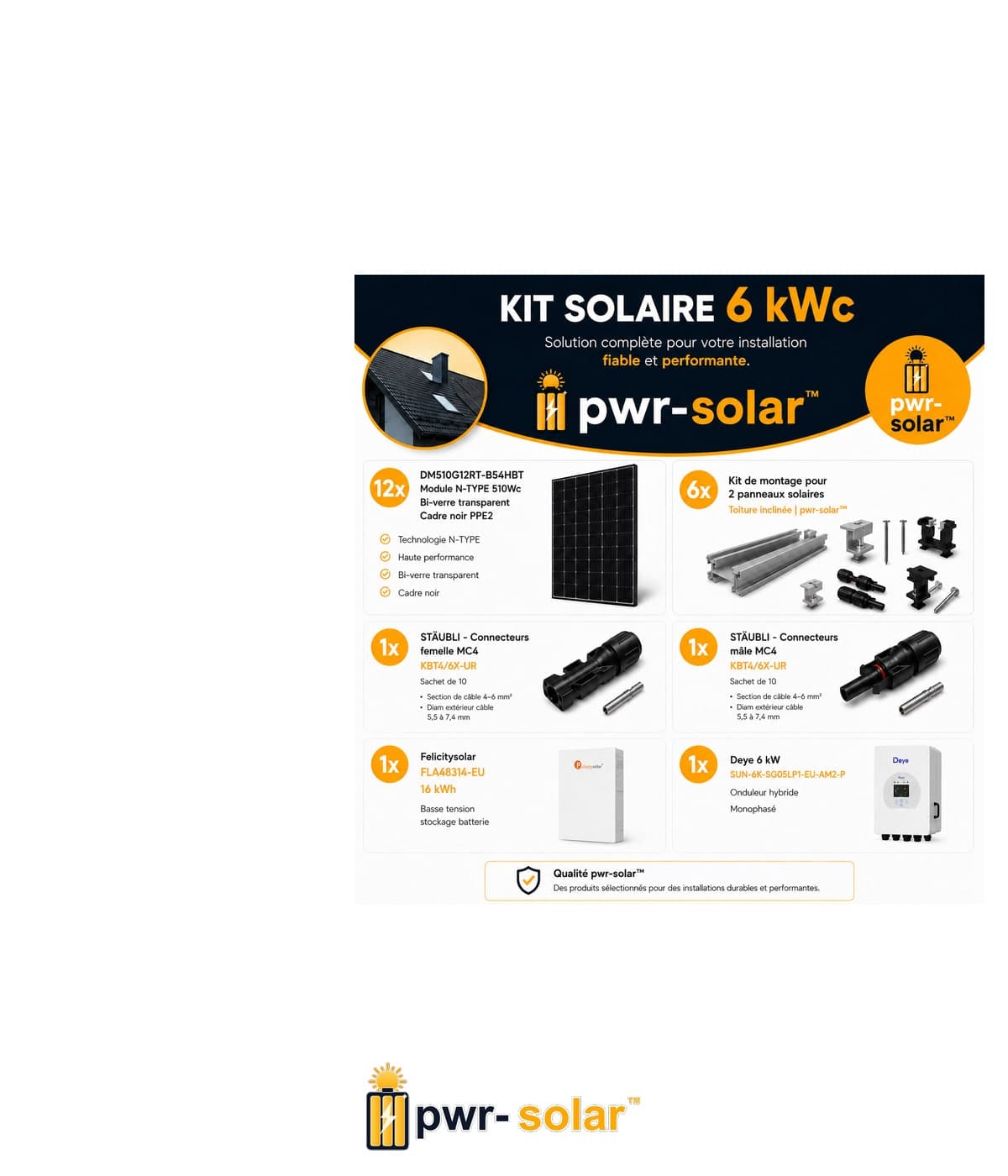 Kit complet 6KWc 16KWh