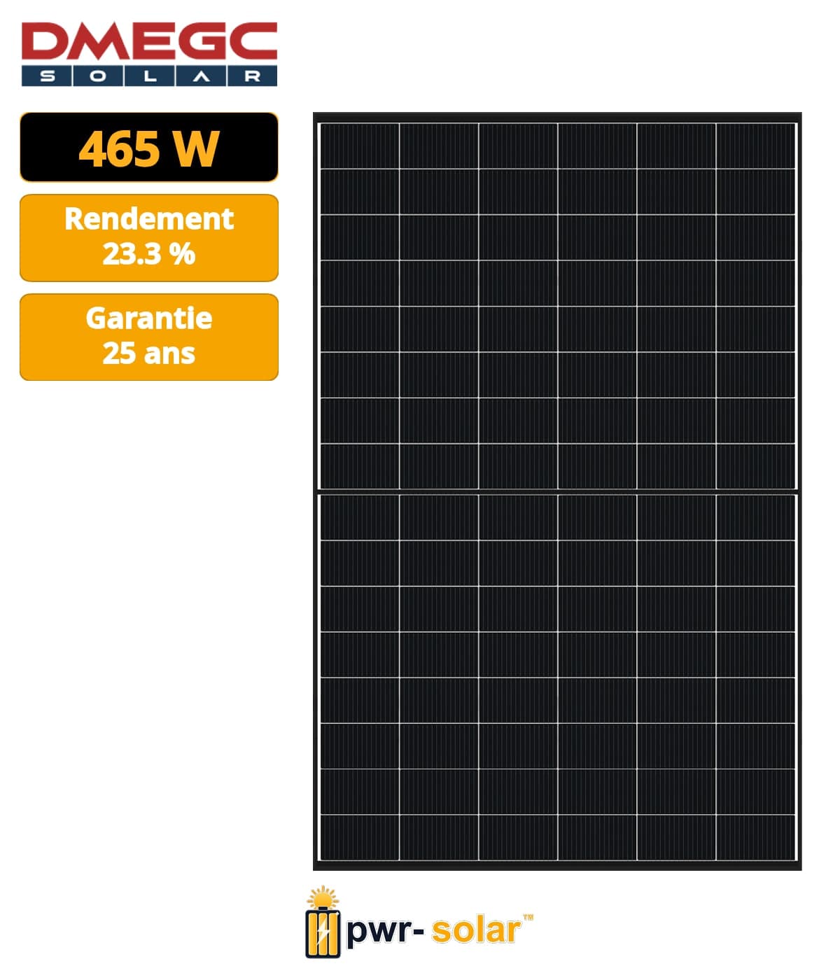 DMEGC - DM465G12RT-B48HBT/PPE2-450 Module N-TYPE 465Wc avec bilan carbone PPE2
