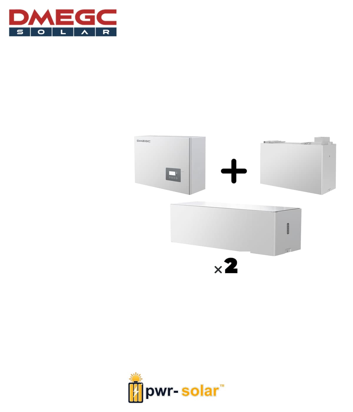 DMEGC - PACK ONDULEUR + 10KWH BATTERIE - comprend un Onduleur Monophasé Hybride - DMEGC 6kVA + BMS + 2 x BATTERIE DE STOCKAGE 5.12kW + BASE DE BATTERIE