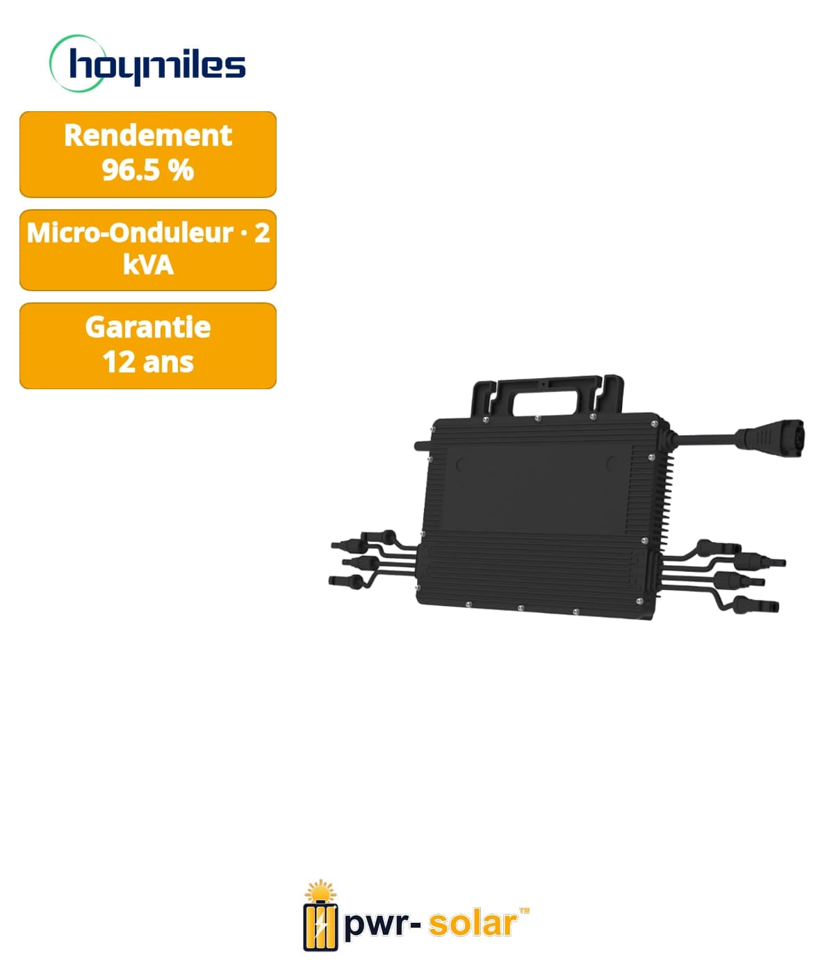 HOYMILES - Micro-onduleur HMS-2000-4T monophasé (2000VA) - Garantie 12 ans - 3 x HMS-2000-4T par ligne de 4mm2