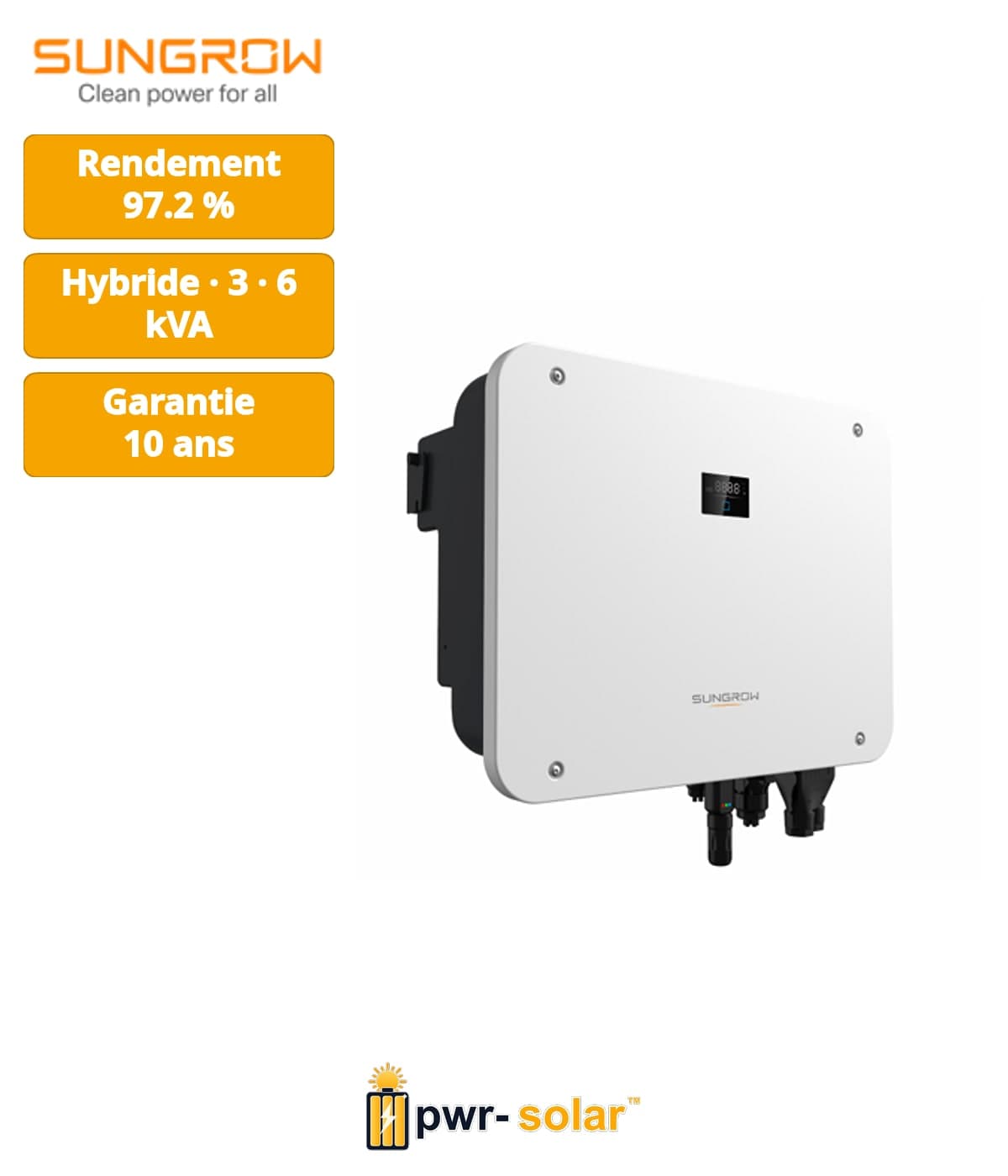 SUNGROW - Onduleur triphasé hybride SH6T (Winet-S2 + DSTU666 inclus)