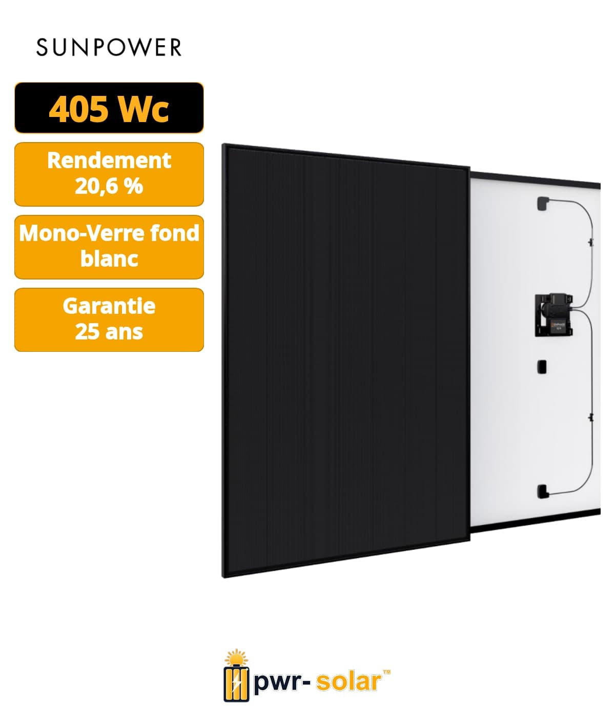SUNPOWER – SPR-P6-405-BLK-AC – 405Wc – Full Black