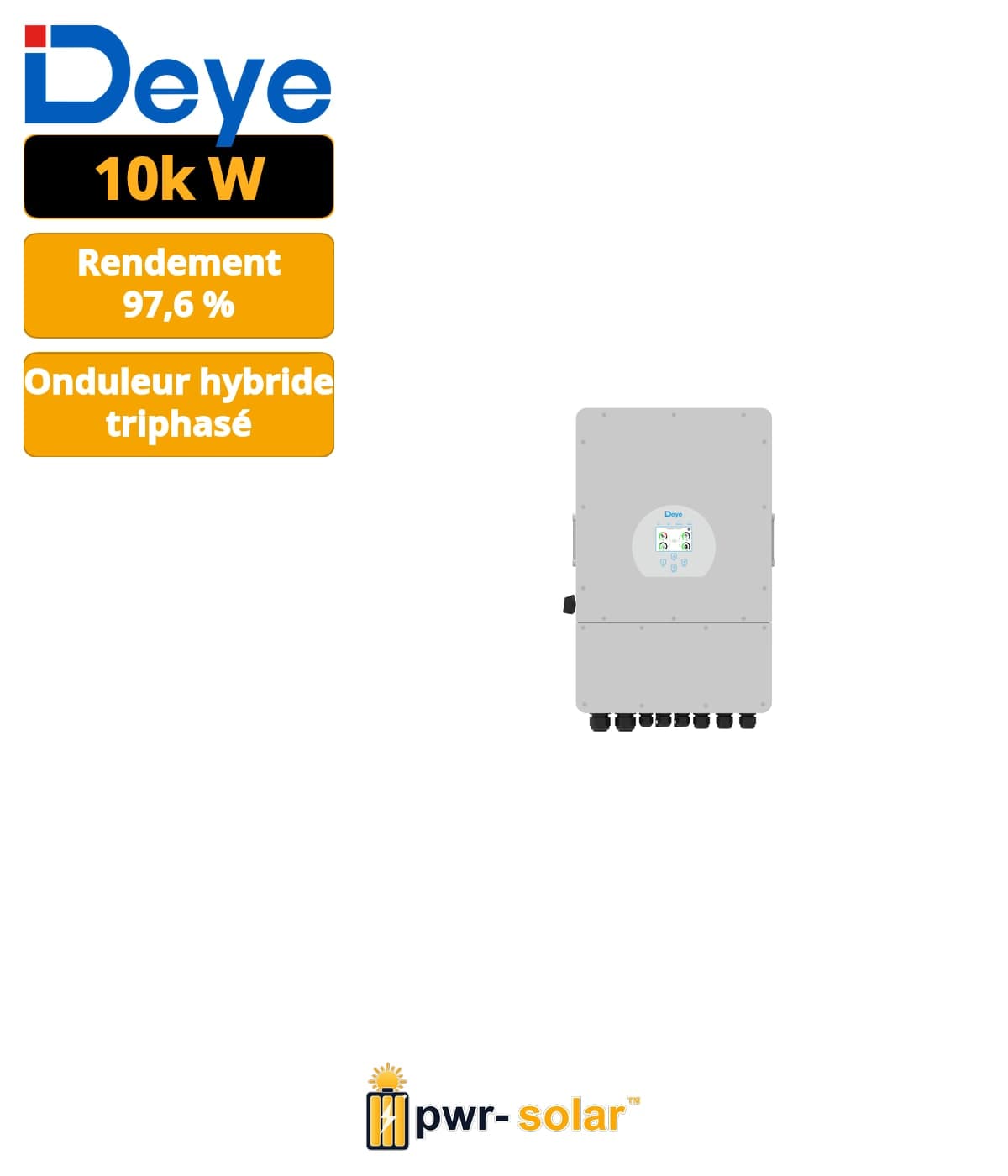 Deye 10 kW SUN-10K-SG05LP3-EU-SM2 – Onduleur hybride triphasé