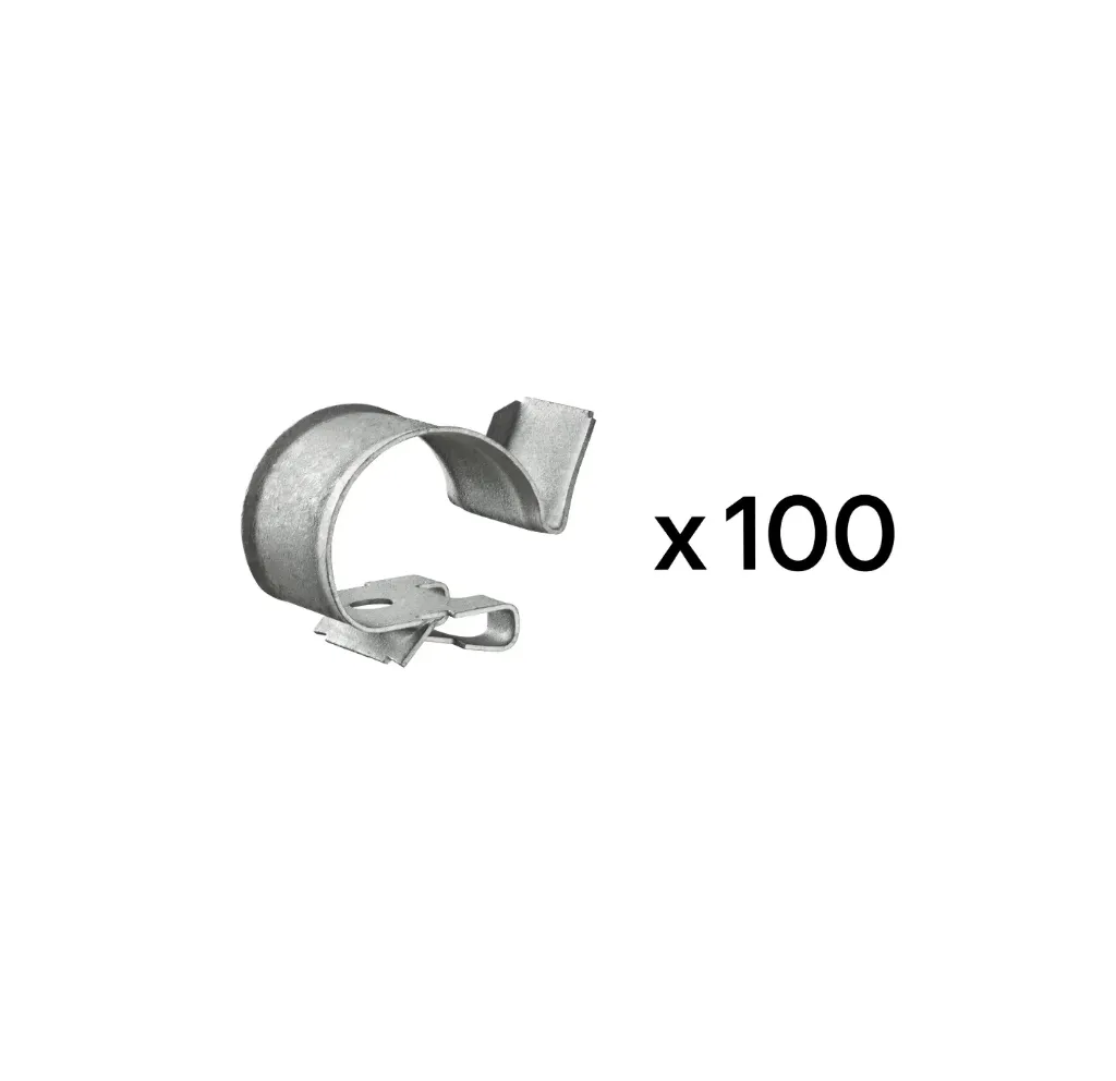 ARAYMOND - SACHET de 100 clips de fixation pour connecteur PV - A fixer sur le retour de cadre du module.