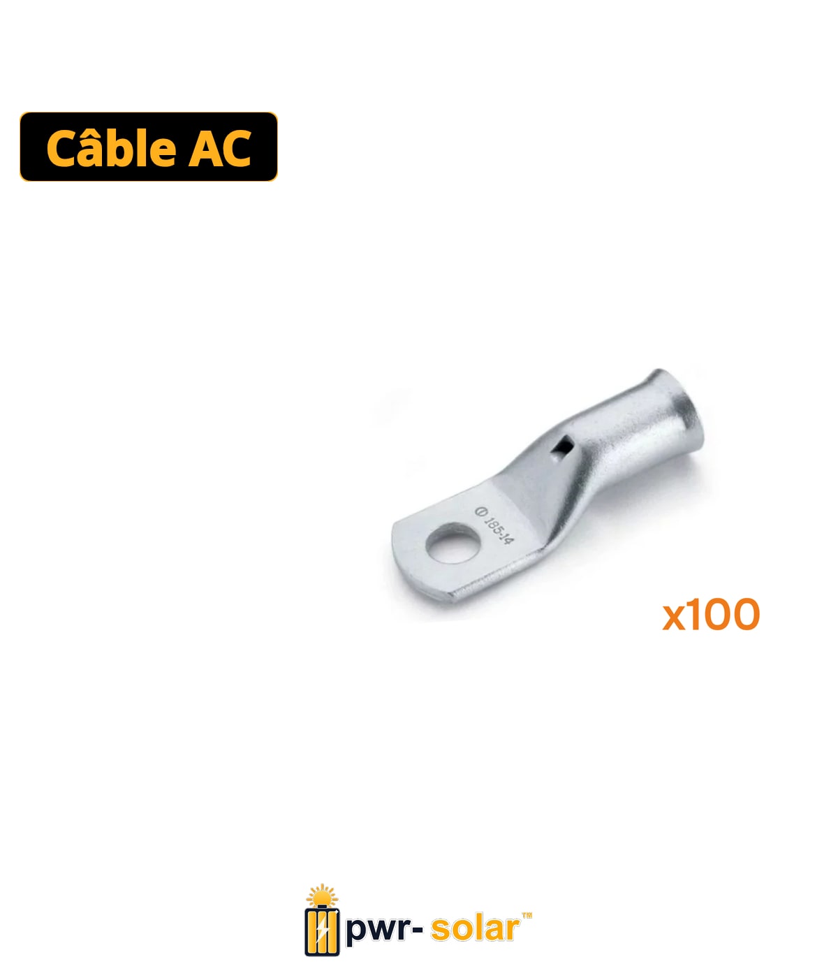 COSSE TUBULAIRE - CUIVRE NFC 20-130 - SECTION - 16mm² - diam. 8mm (100 pcs)