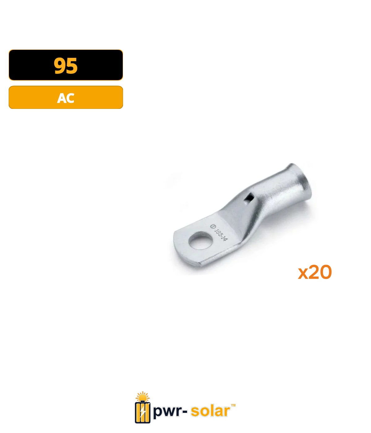 COSSE TUBULAIRE - CUIVRE NFC 20-130 - SECTION - 95mm² - diam. 12mm (20 pcs)