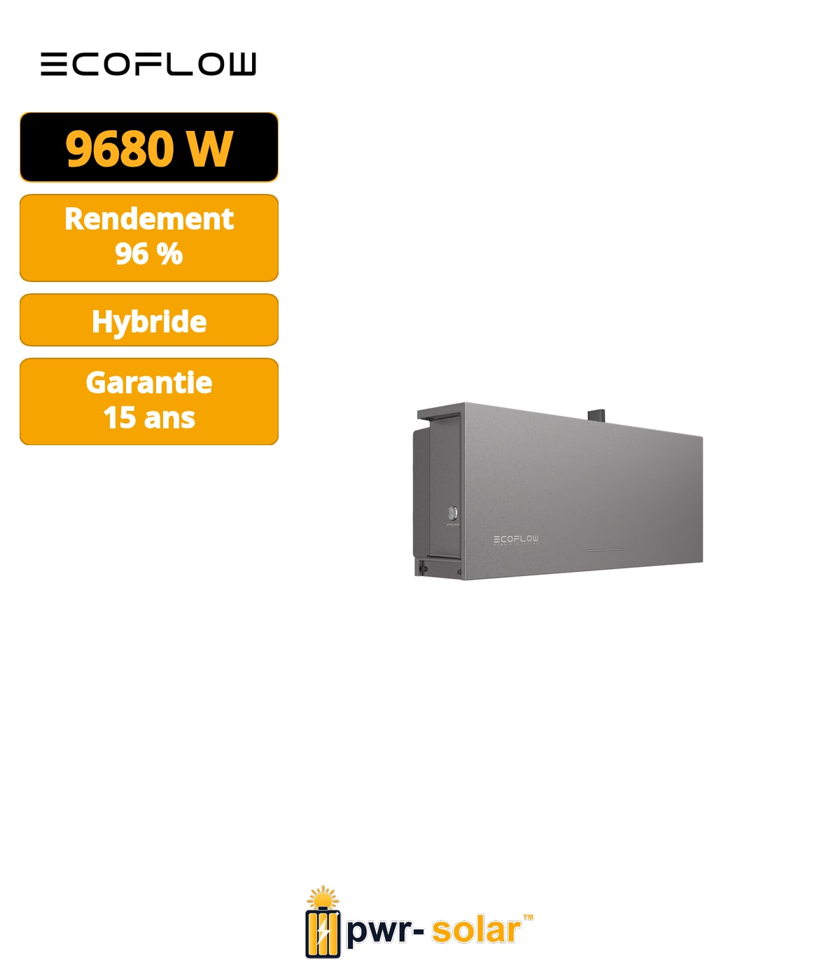 ECOFLOW - Onduleur hybride 3.68kW - PowerOcean - monophasé