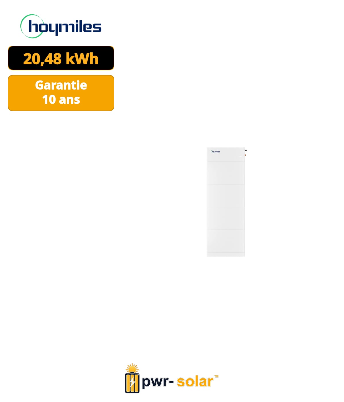 HOYMILES - LB-20S-G2 - ensemble batterie 20.48kWh + BMS + SUPPORT DE MONTAGE AU SOL