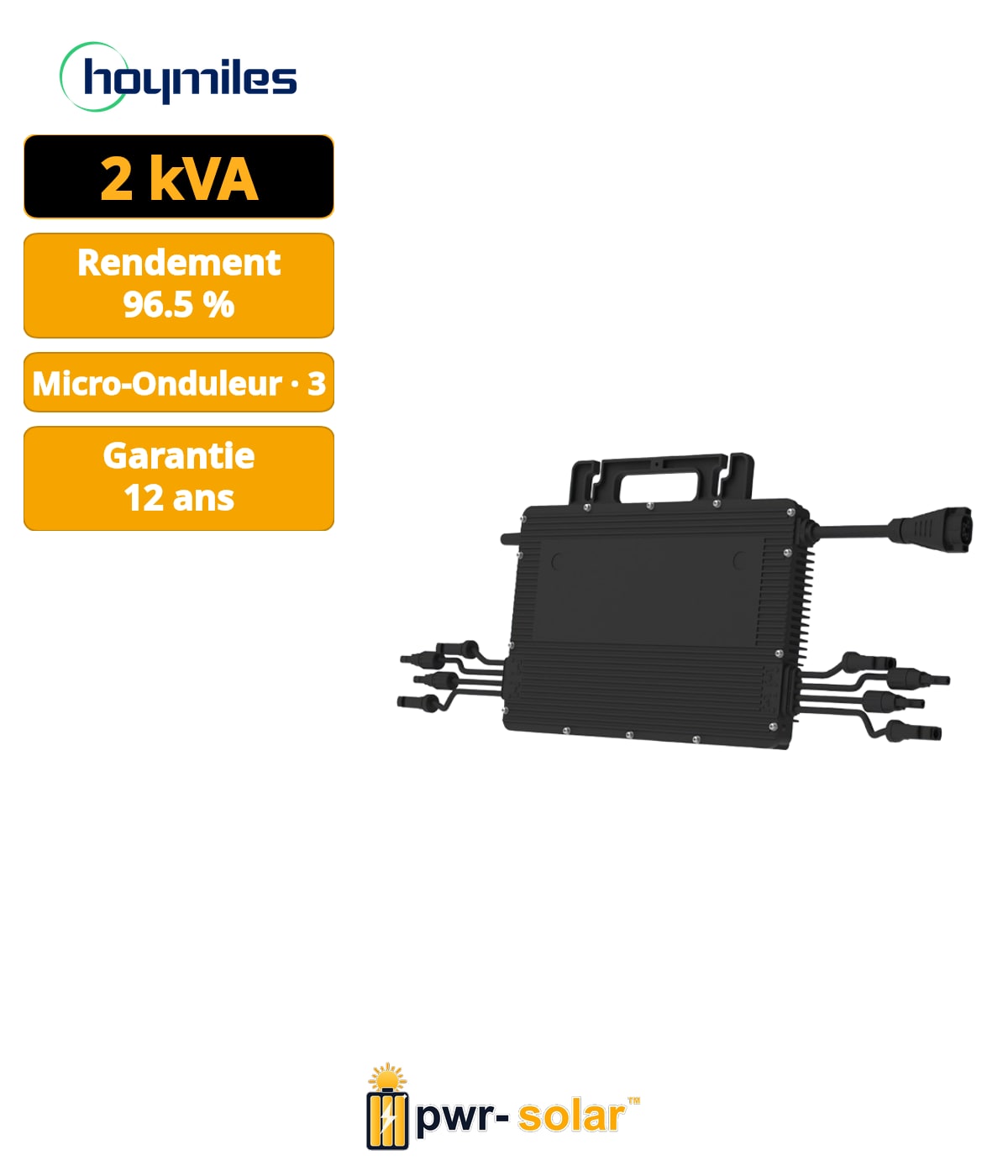 HOYMILES - Micro-onduleur HMT-2000-4T TRIPHASÉ (2000VA) - Garantie 12 ans - 6 x HMT-2000-4T par ligne de 4mm2