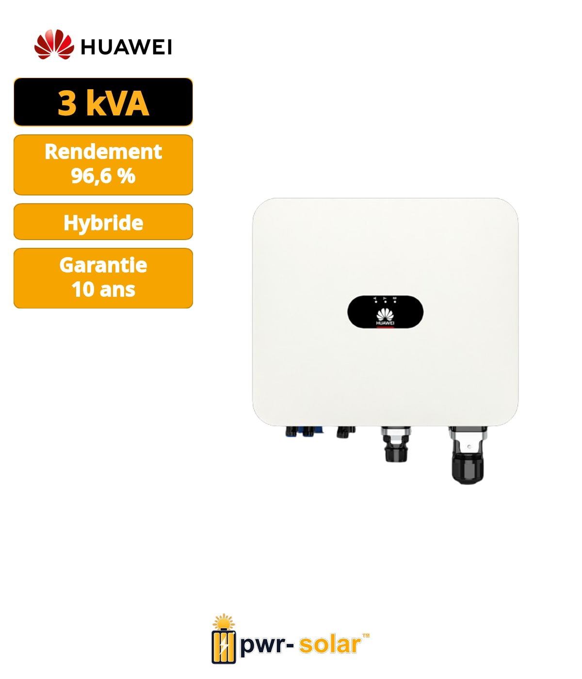 HUAWEI - Onduleur SUN2000-3K-LB0 - Onduleur monophasé 3kw 2MPPT + antenne intégrée