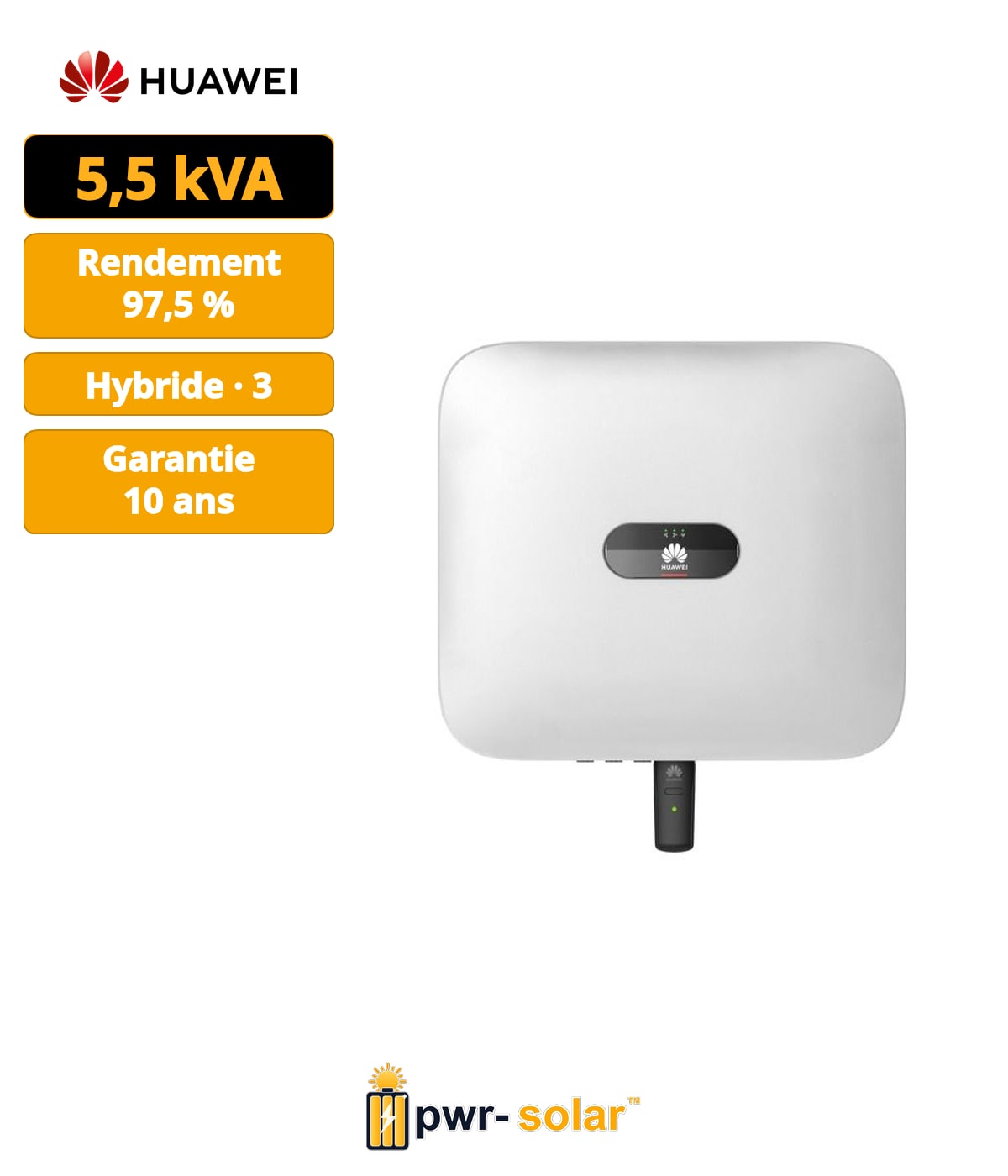 HUAWEI - Onduleur SUN2000-5KTL-M1 - Onduleur triphasé 5kw 2MPPT + Dongle VLAN intégré