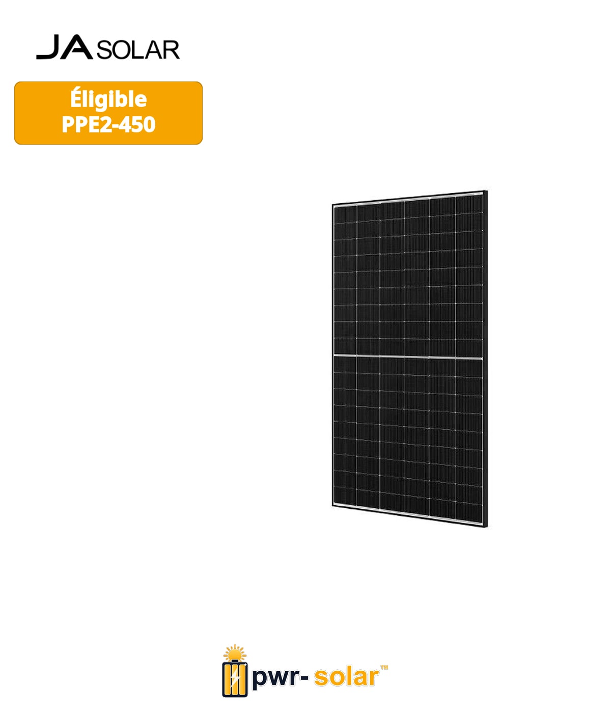 JA SOLAR - Module 465w N-TYPE - Bi verre Bifacial - Cadre noir Fond blanc - Bilan carbone PPE2 V1 500kg CO2eq/kWc