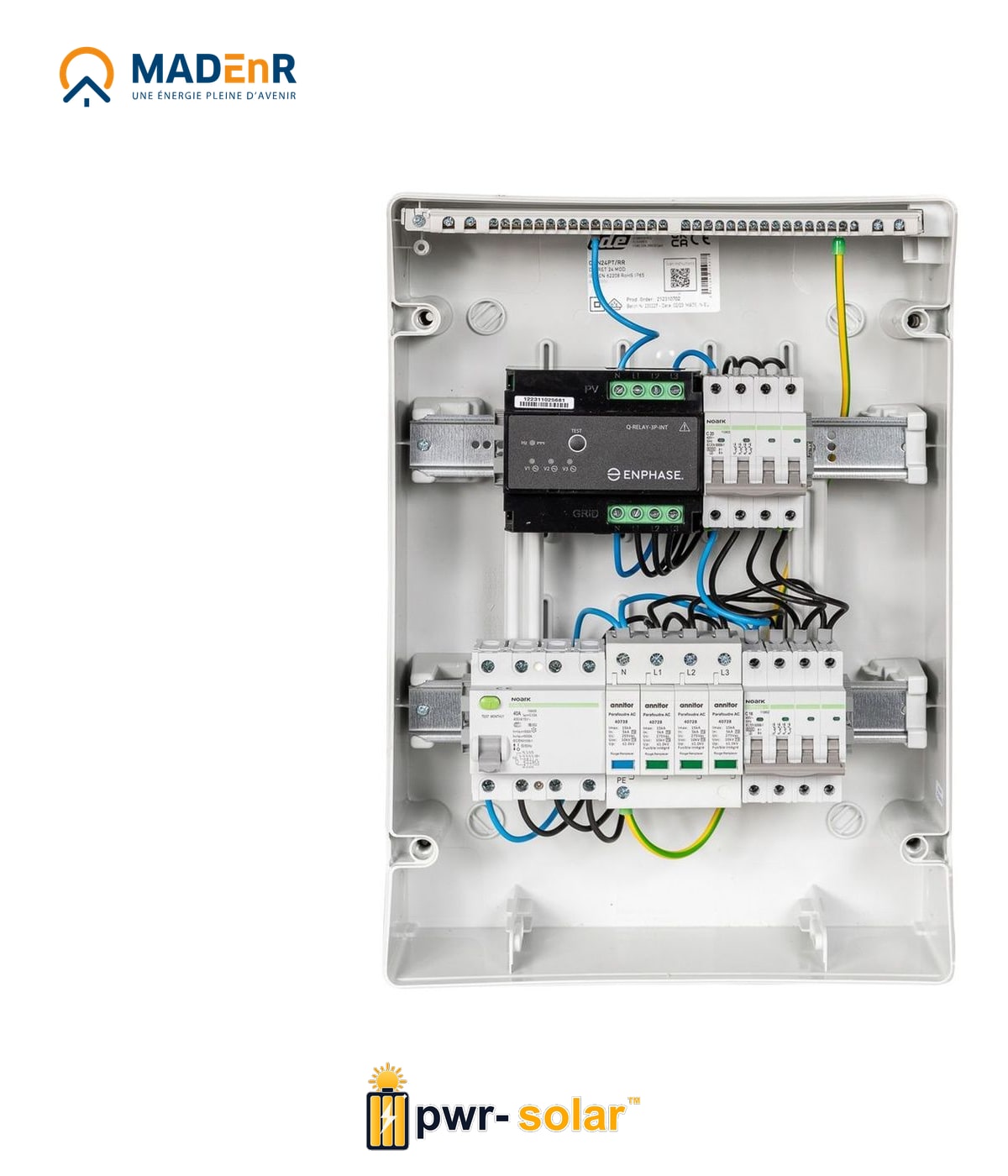 MADEnR - ENPHASE Coffret PV AC 9kW triphasé – 1 Qrelay triphasé + PLACE PASSERELLE