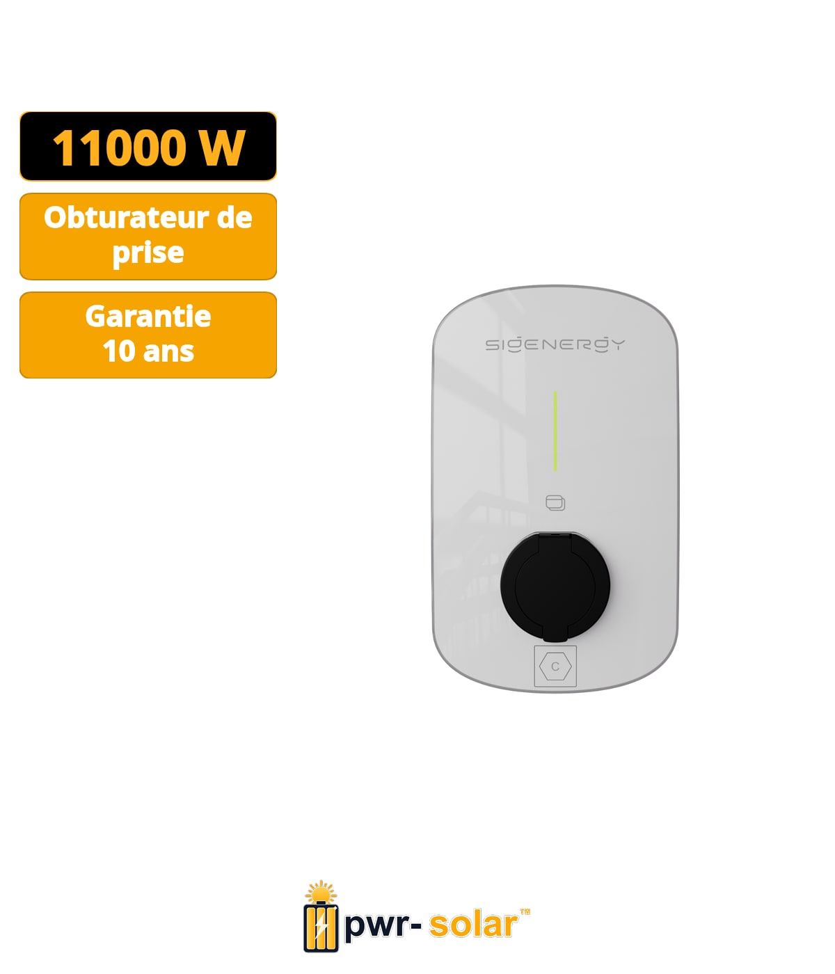 Sigenergy Sigen Chargeur EV CA 11kW (4G, prise T2 avec obturateur, Blanc)