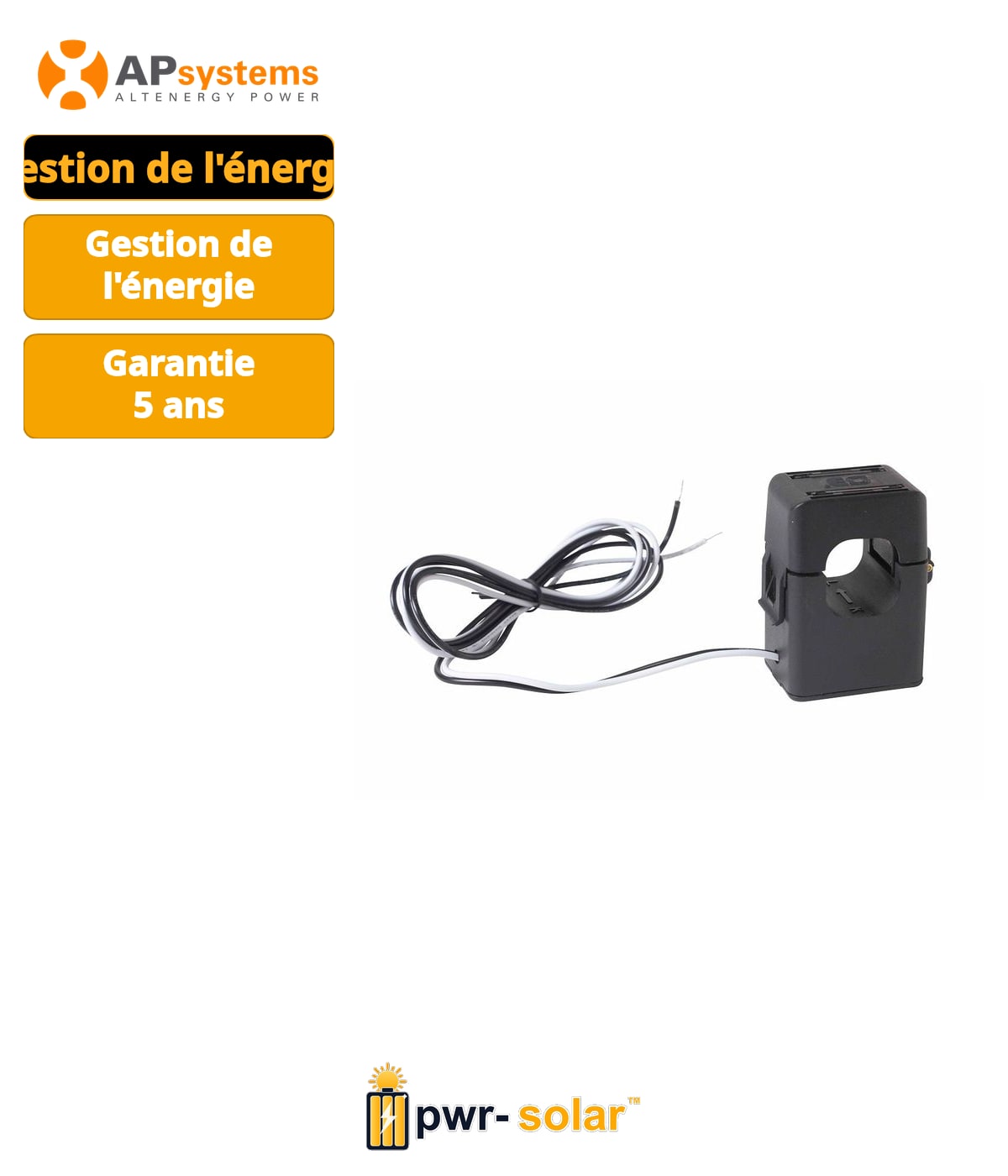 APSystems Transformateur de courant 200 amp permettant le comptage de la consommation et de la production avec la série ECU-C
