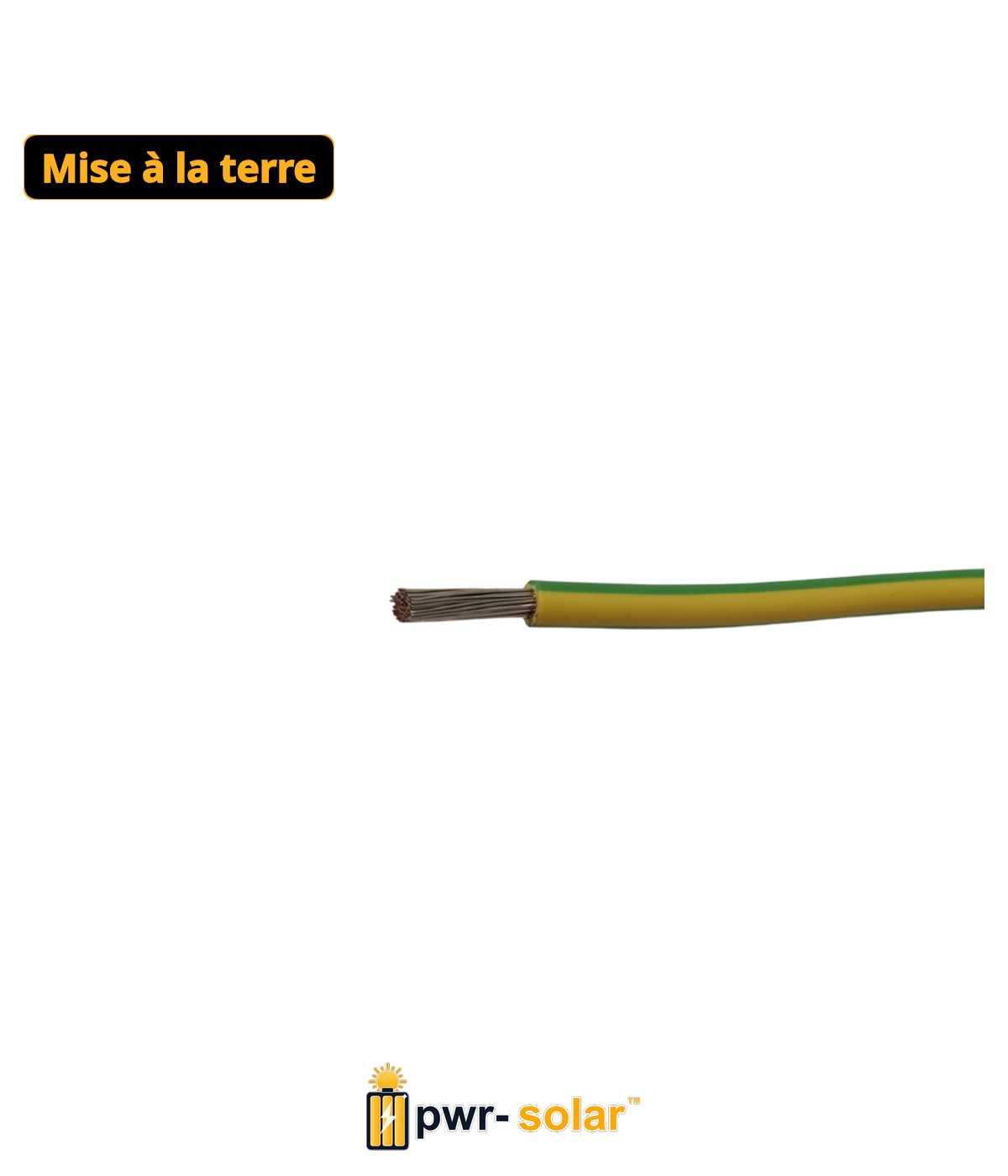 Athilex 1x6.0mm2 H07Z1-K Vert/Jaune Étamé et résistant aux UV - B2CA 100 Mtr