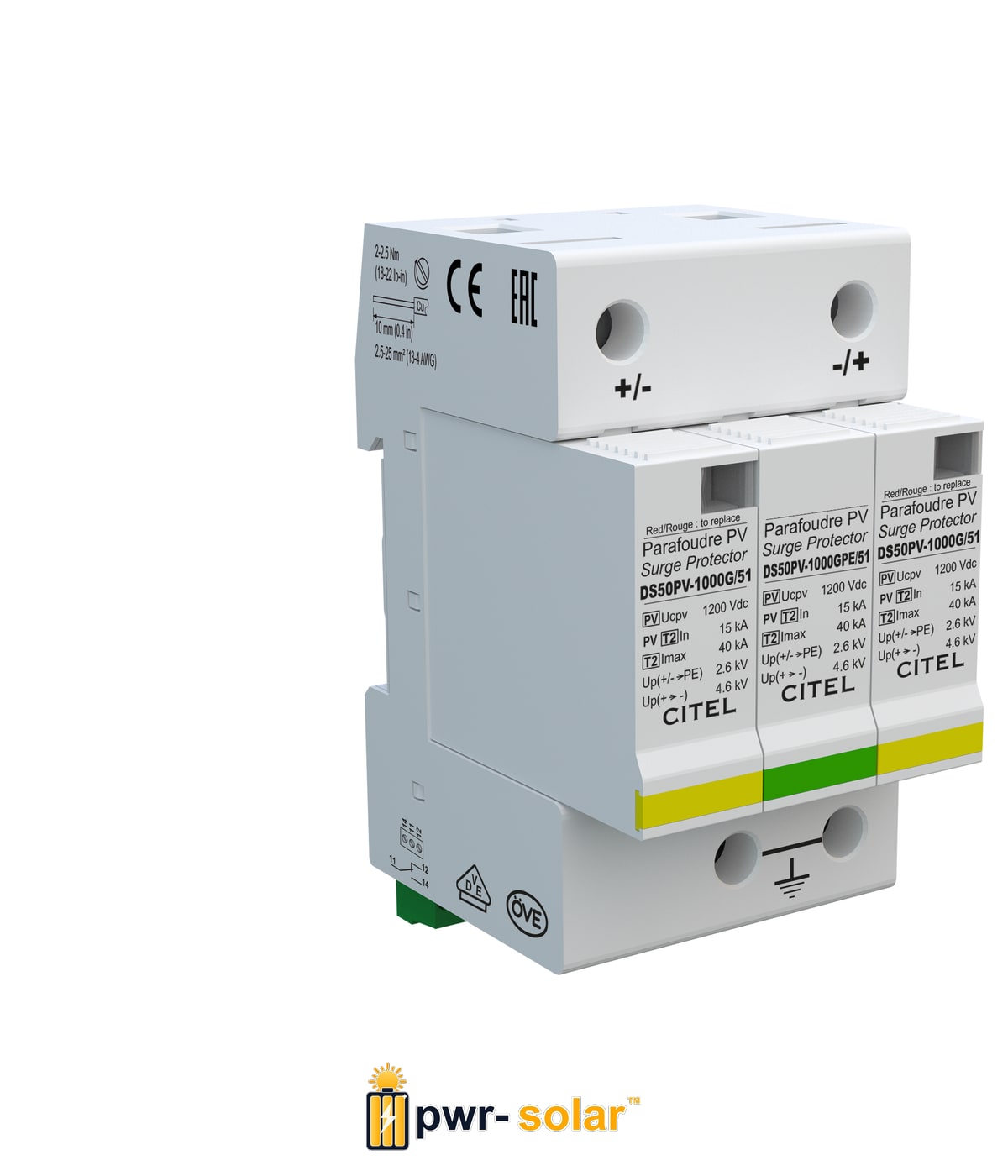 Citel DC Surge arrestor, Type 2 (DS50PVS-1000G/51)
