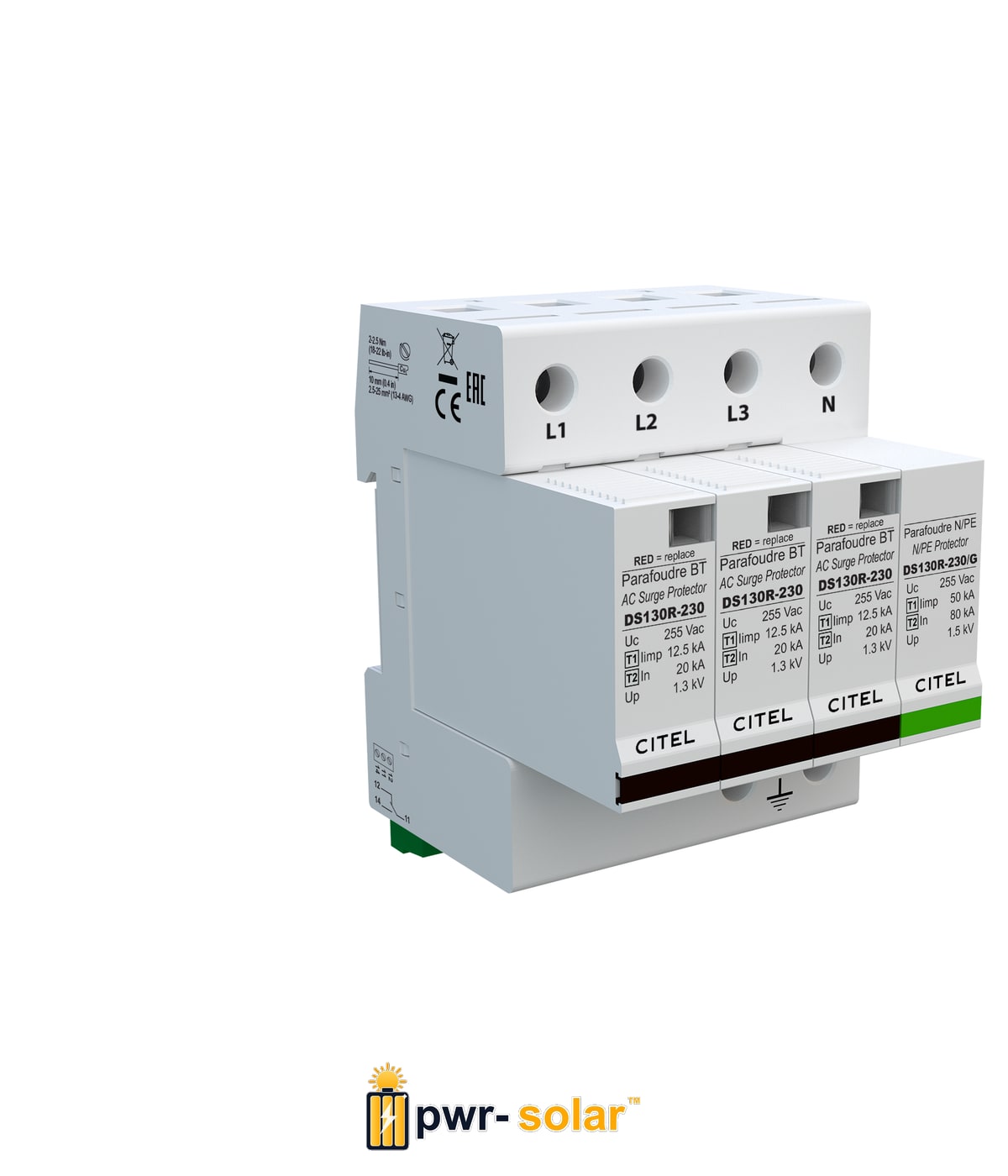Citel AC Surge arrestor, Type 1+2 (DS134RS-230/G)