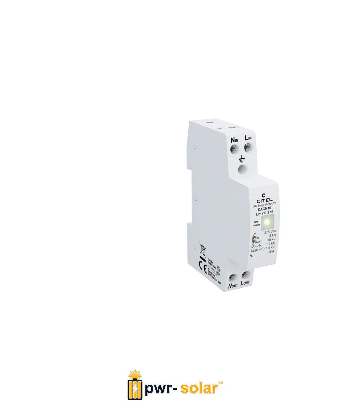 Parafoudre AC Citel DACN10-L21YG-275 - 16A