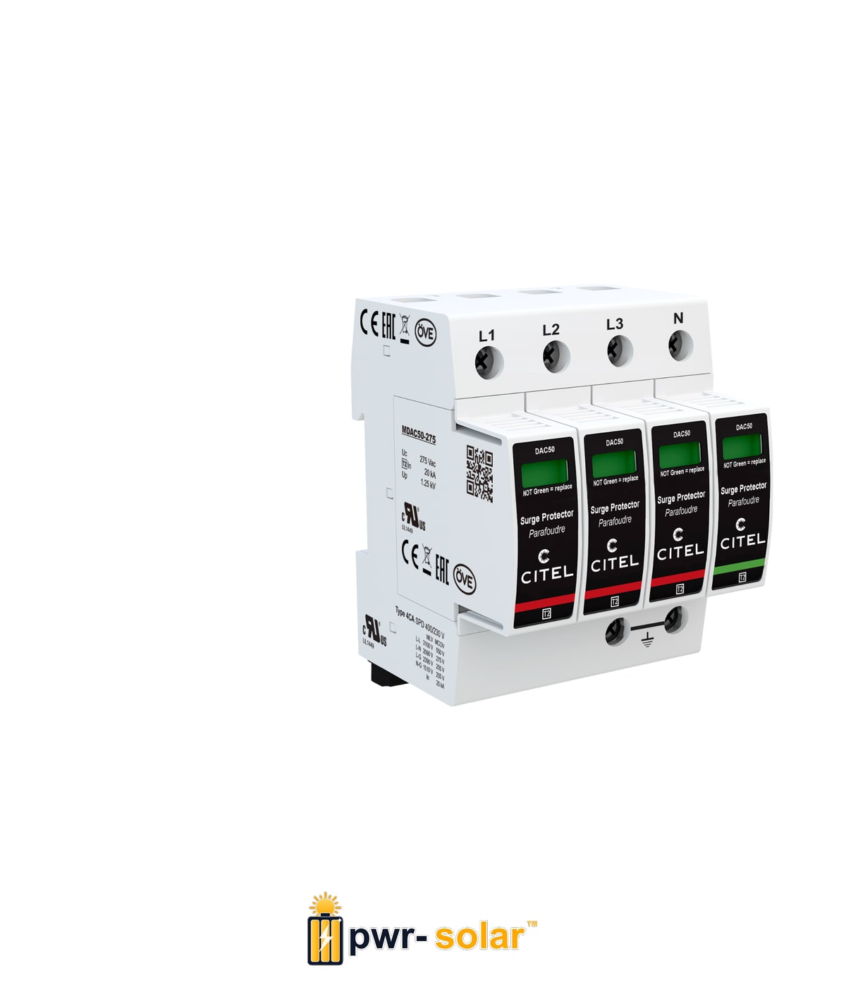 Parafoudre AC Citel DAC50S-31-275 - Type 2 - 3-Phases+N