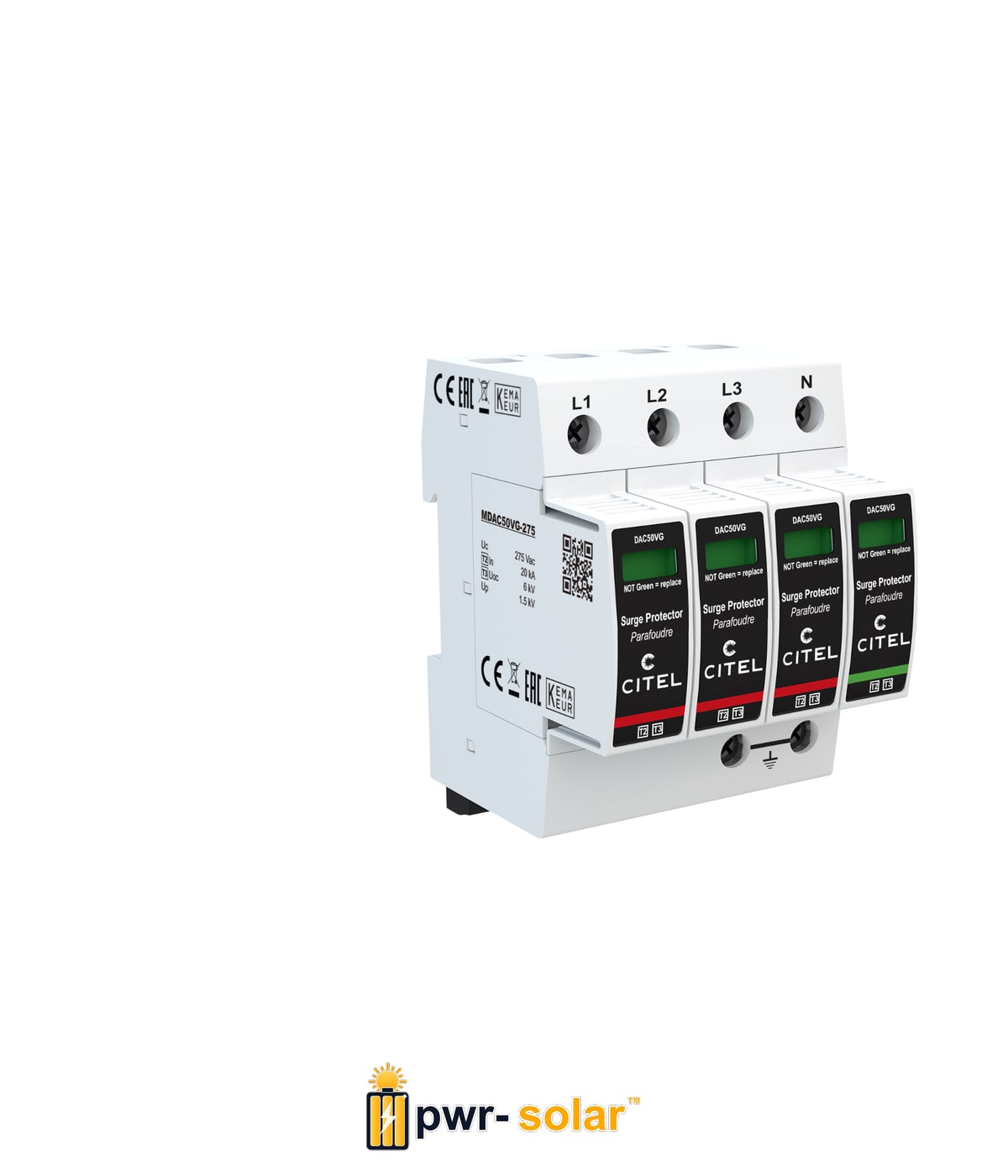 Parafoudre AC Citel DAC50VGS-31-275 - Type 2+3 - 3-Phases+N