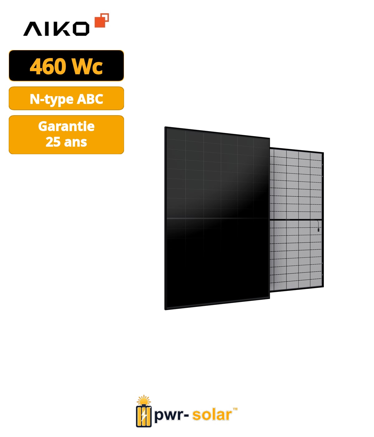 AIKO Neostar N-Type ABC 460W Full Black verre-verre (GEN 2) Panneau Solaire