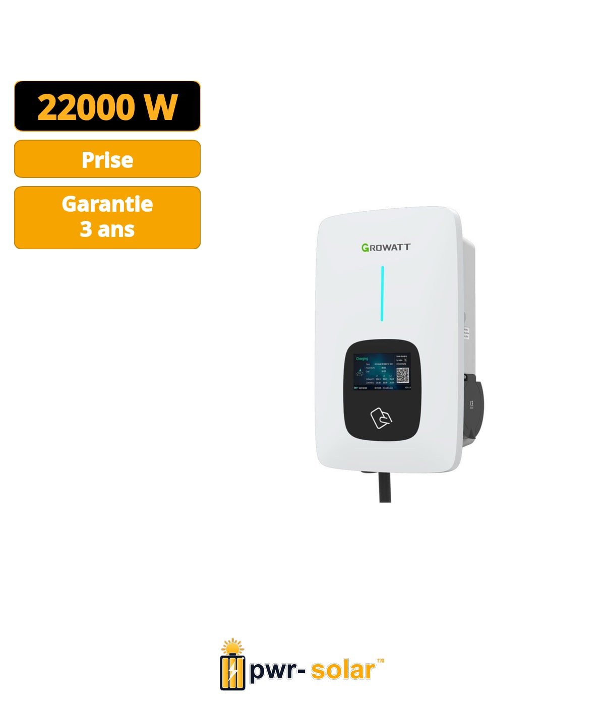 Chargeur de véhicule électrique Growatt THOR 22AS-SNO (WIFI)