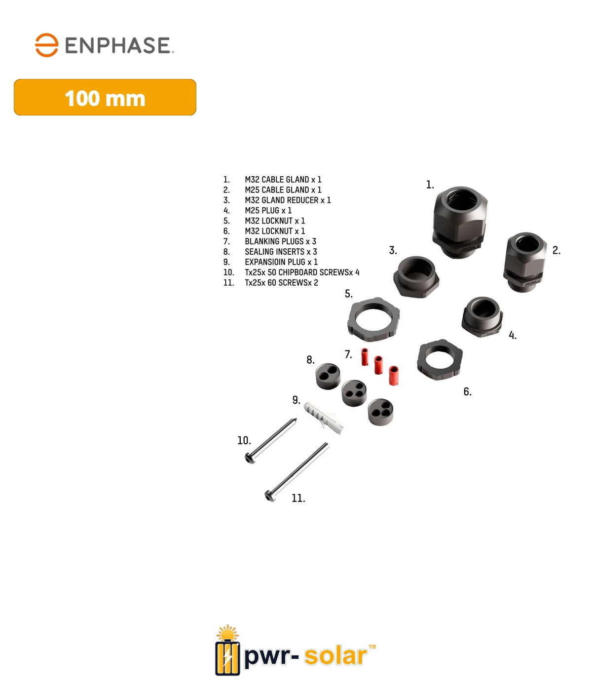 Enphase IQ EV Charger 2 - Kit de montage (pièces de rechange)