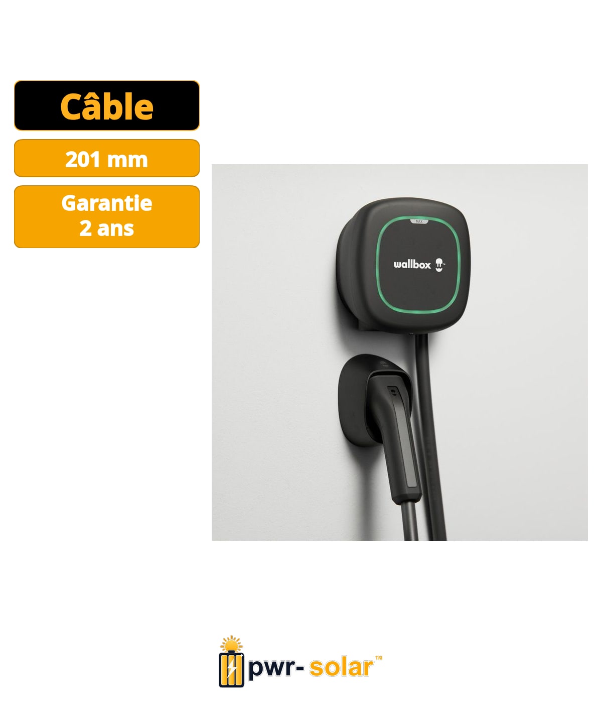 Wallbox Pulsar Max (22kW / 7 Mètre / Type 2 / Noir)