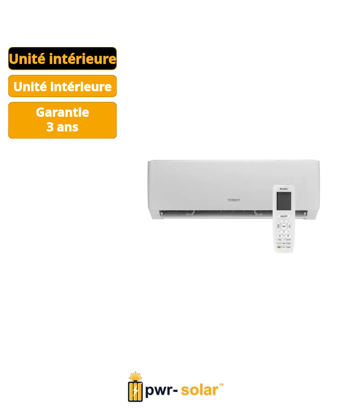 Tosot PULAR by GREE Blanc R32 2,0 kW - Unité intérieure