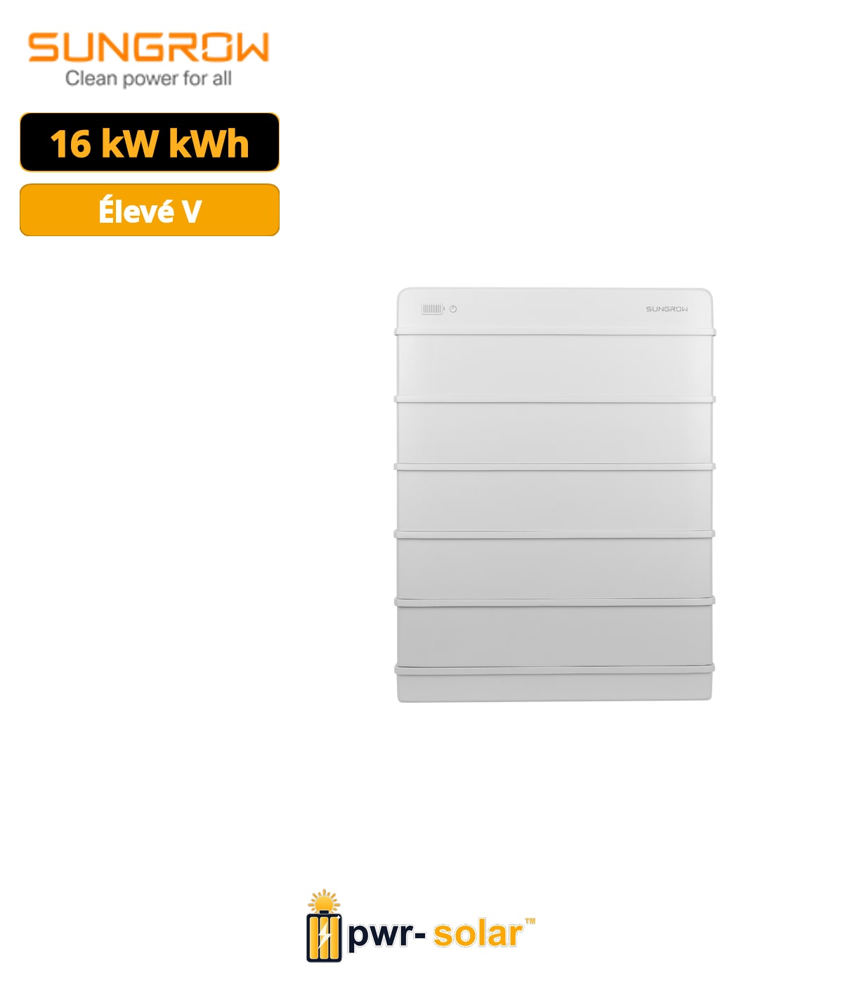 Système de batterie LFP haute tension Sungrow SBR160 (batterie de 16 kWh + BMS)