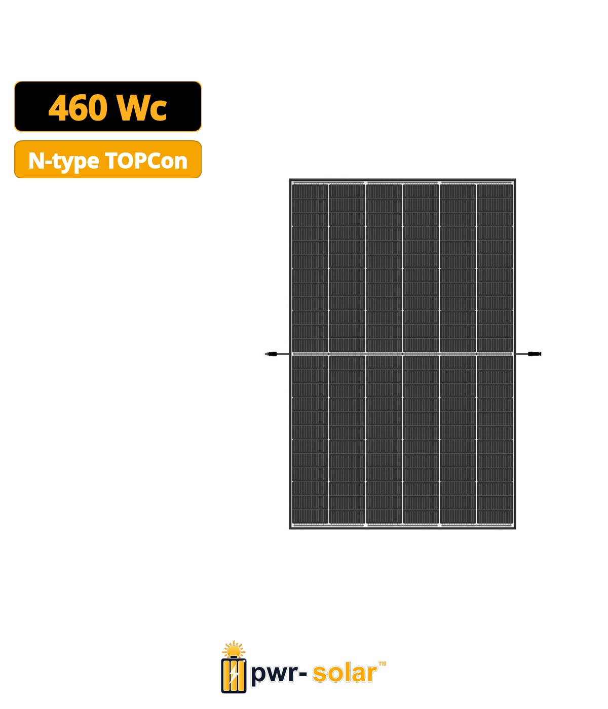 Trina Vertex S+ N-Type Dual Glass 460W - Triple-Cut 1500V Cadre Noir Panneau Solaire
