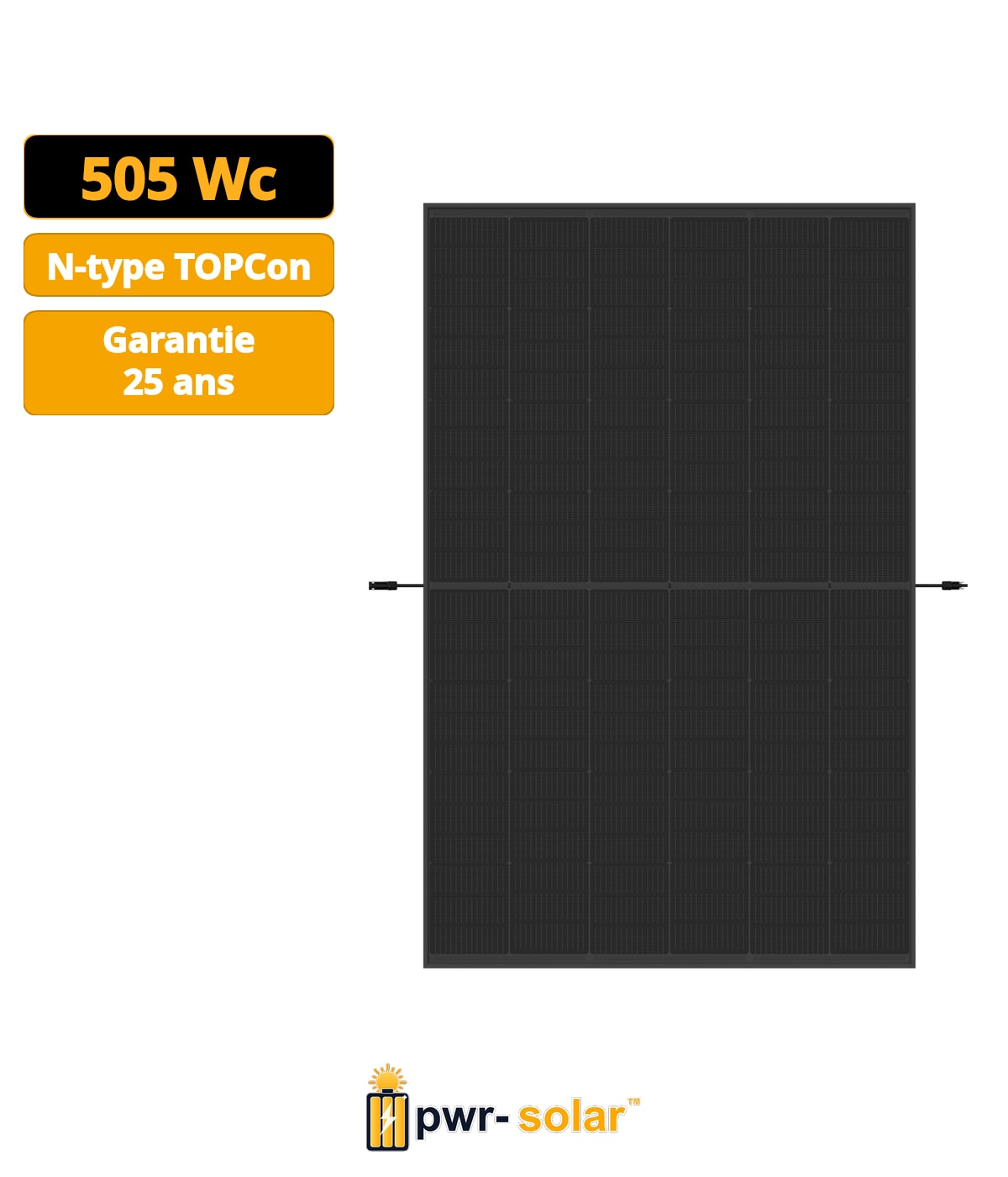Trina Vertex S+ N-Type Double Verre 505W - Triple-Cut 1505V All Black Panneau Solaire