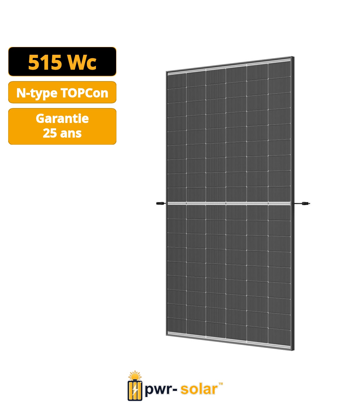 Trina Vertex S+ N-Type Dual Glass 515W - Triple-Cut 1500V Cadre Noir Panneau Solaire