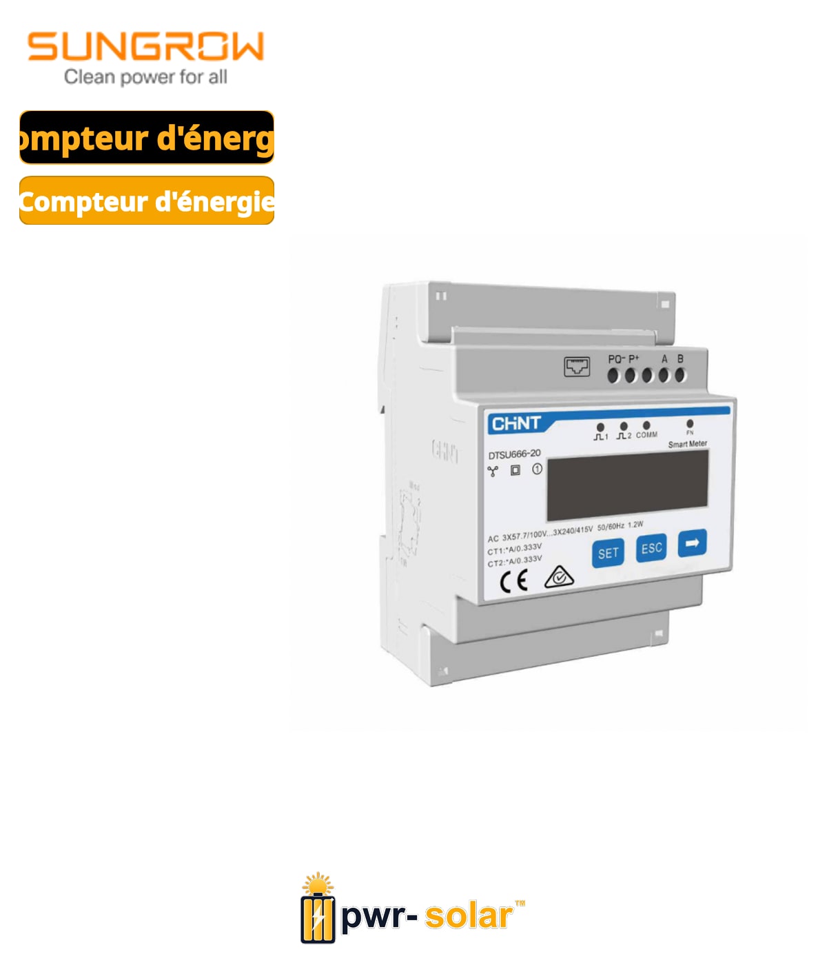 Sungrow DTSU 666-20 3PH sans CT