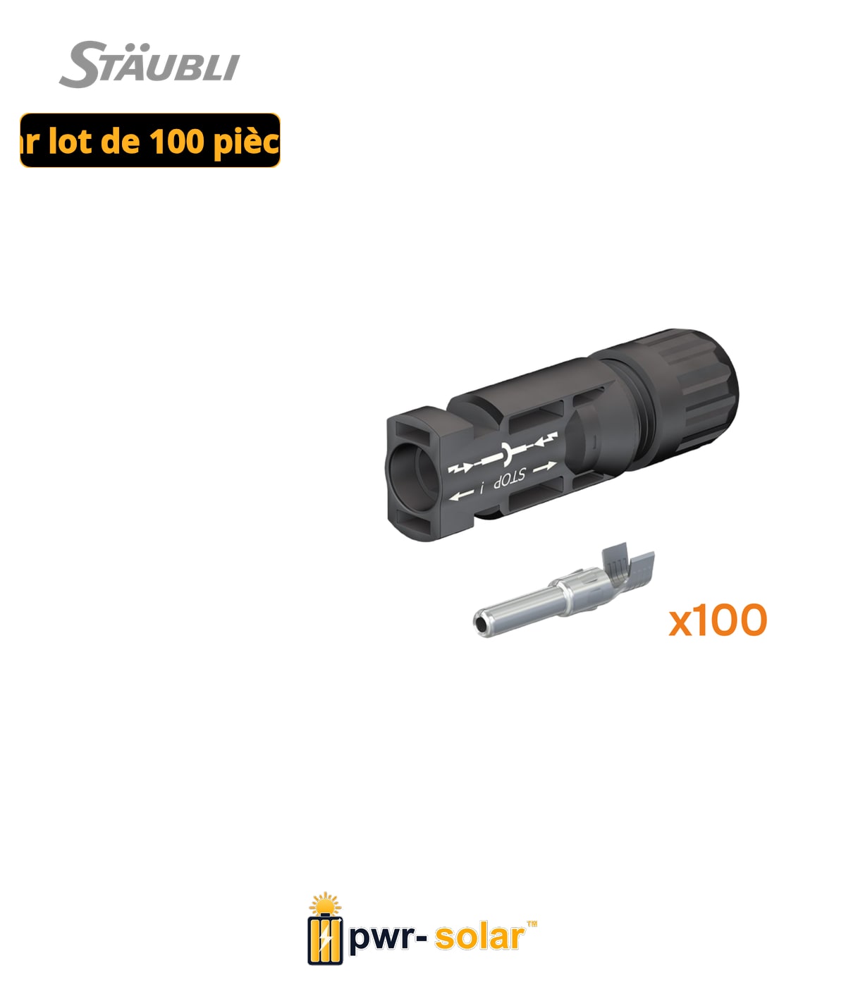 Stäubli Coupleur de câble mâle MC4 PV-KST4/6X-UR