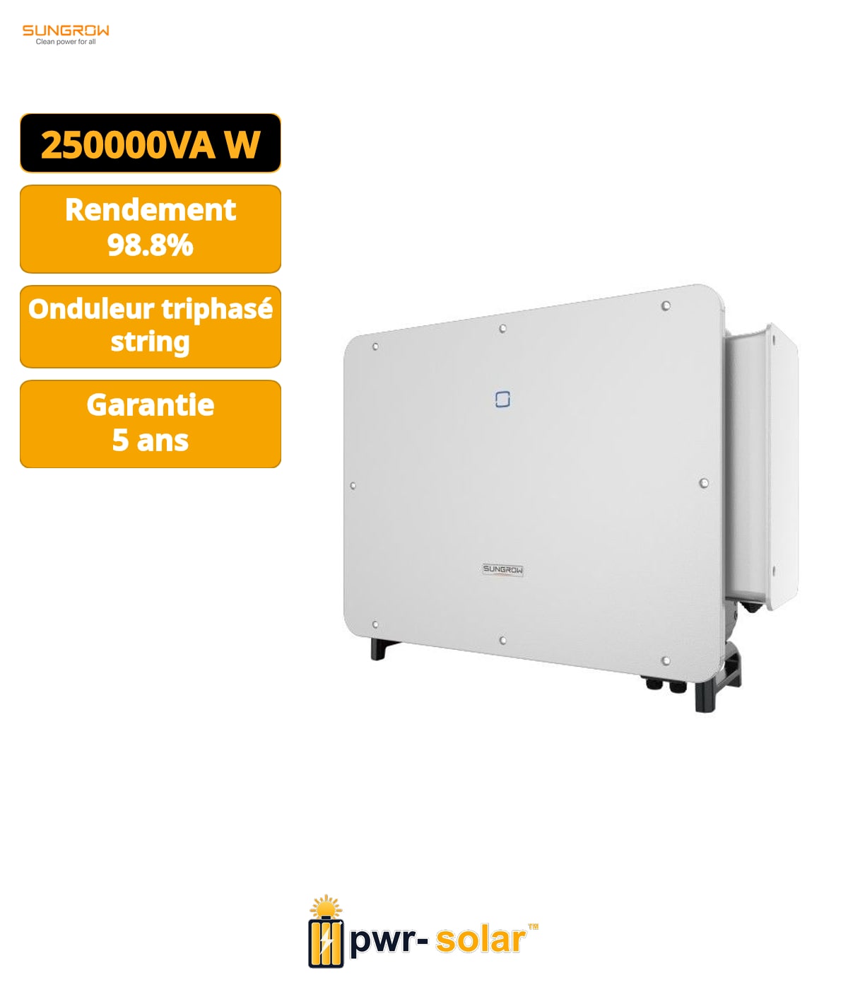 Onduleur triphasé SG250HX avec AFCI