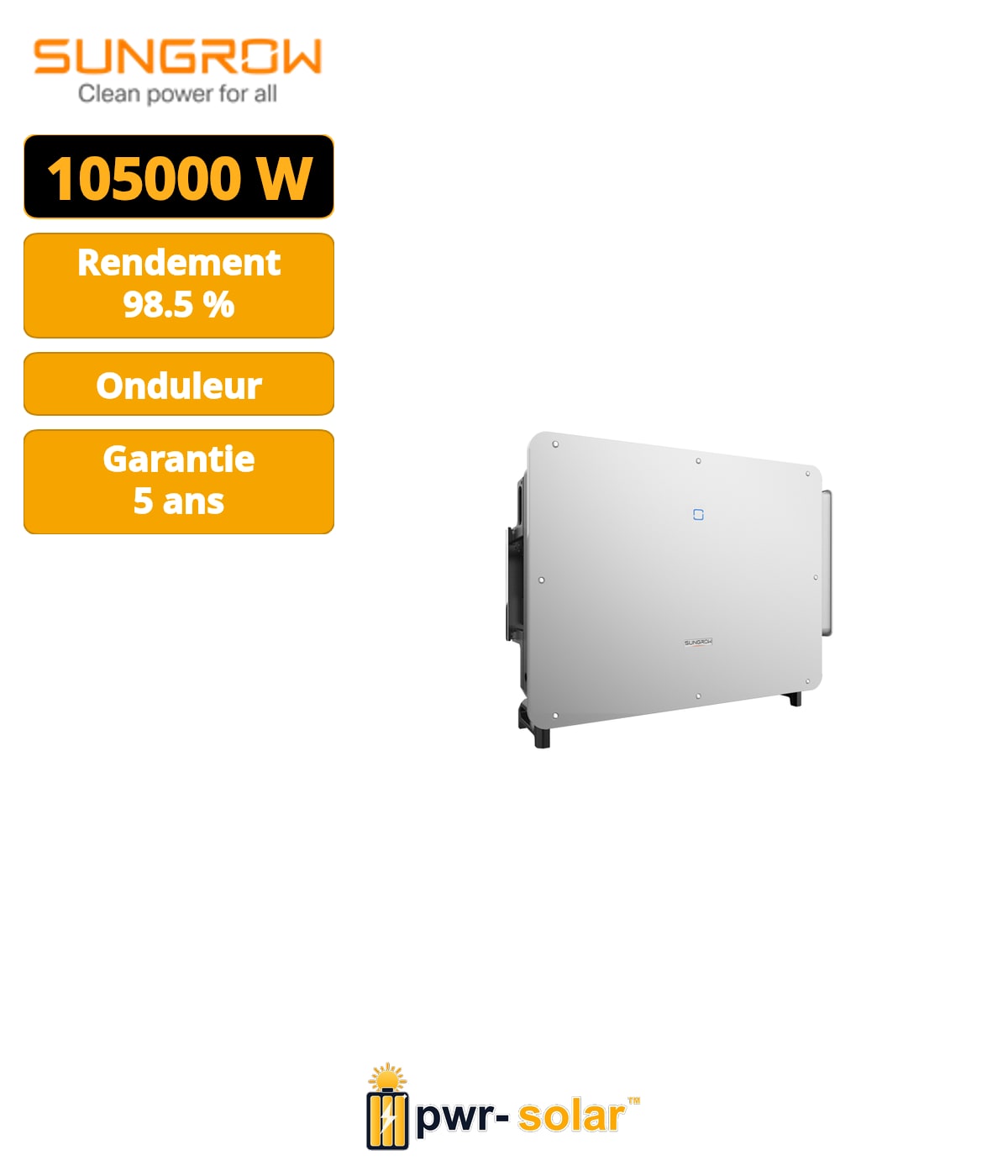 SUNGROW - Onduleur triphasé SG75CX-P2 avec AFCI