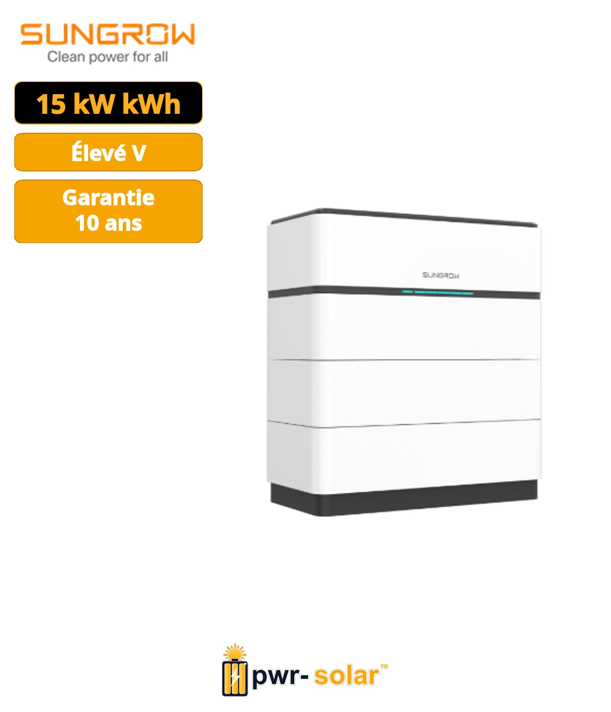 Système de batterie LFP haute tension Sungrow SBH150 (batterie de 15 kWh + BMS)