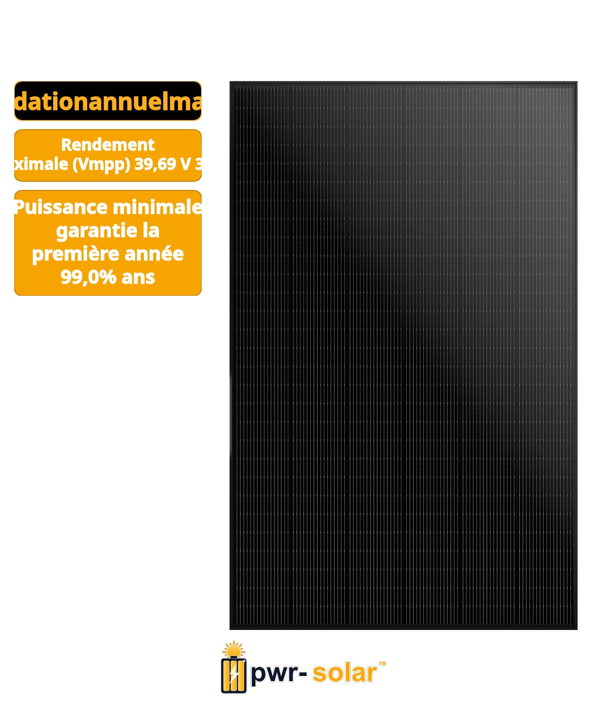 SUNPOWER – SPR-P7-510-BLK-P – 510Wc – Bi-verre - Bifacial - Full Black