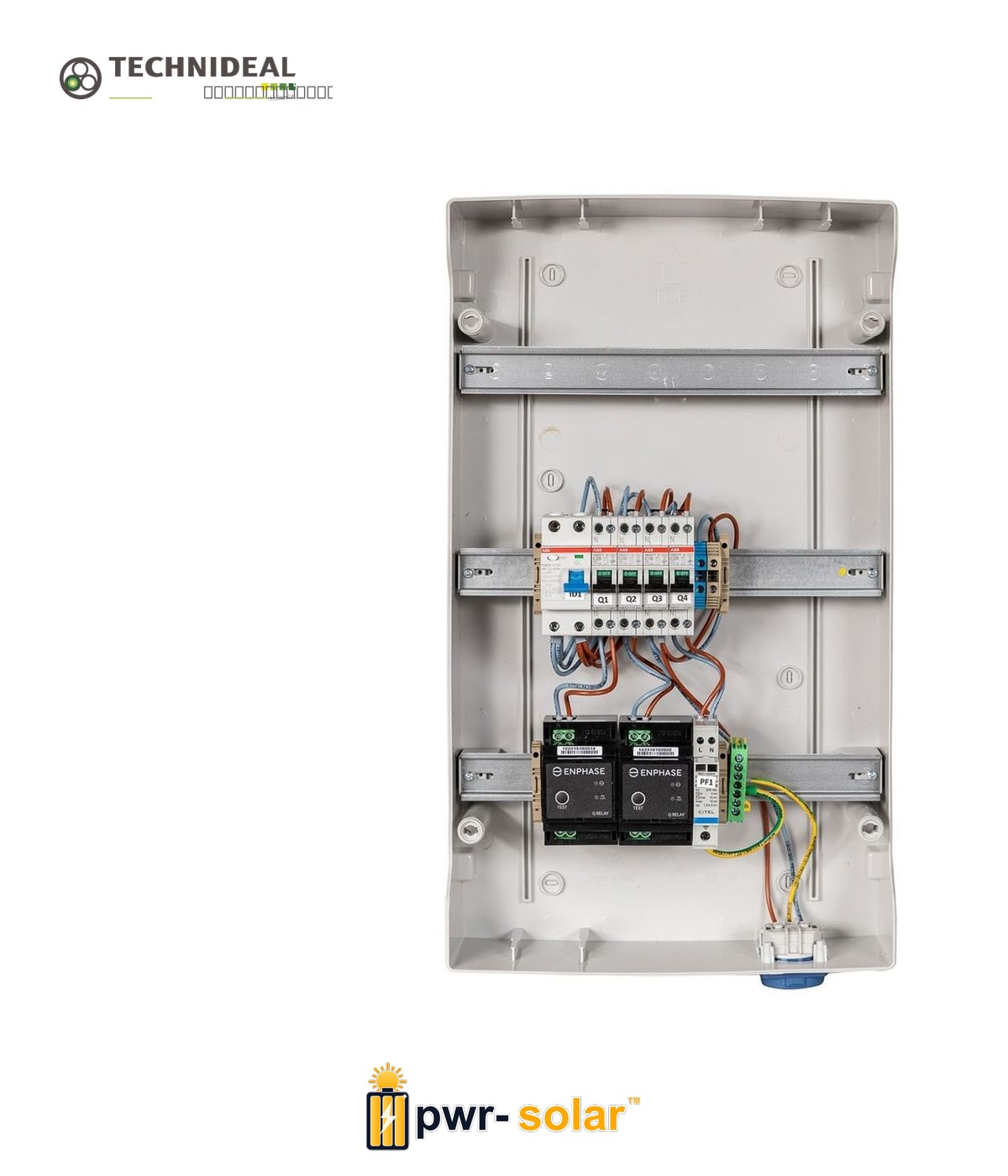 TECHNIDEAL - COF-6K-QRELAY - ENPHASE Coffret AC micro onduleur monophasé Enphase 3-6kW (2xC20) + 2 Q Relais (QR) + PLACE PASSERELLE