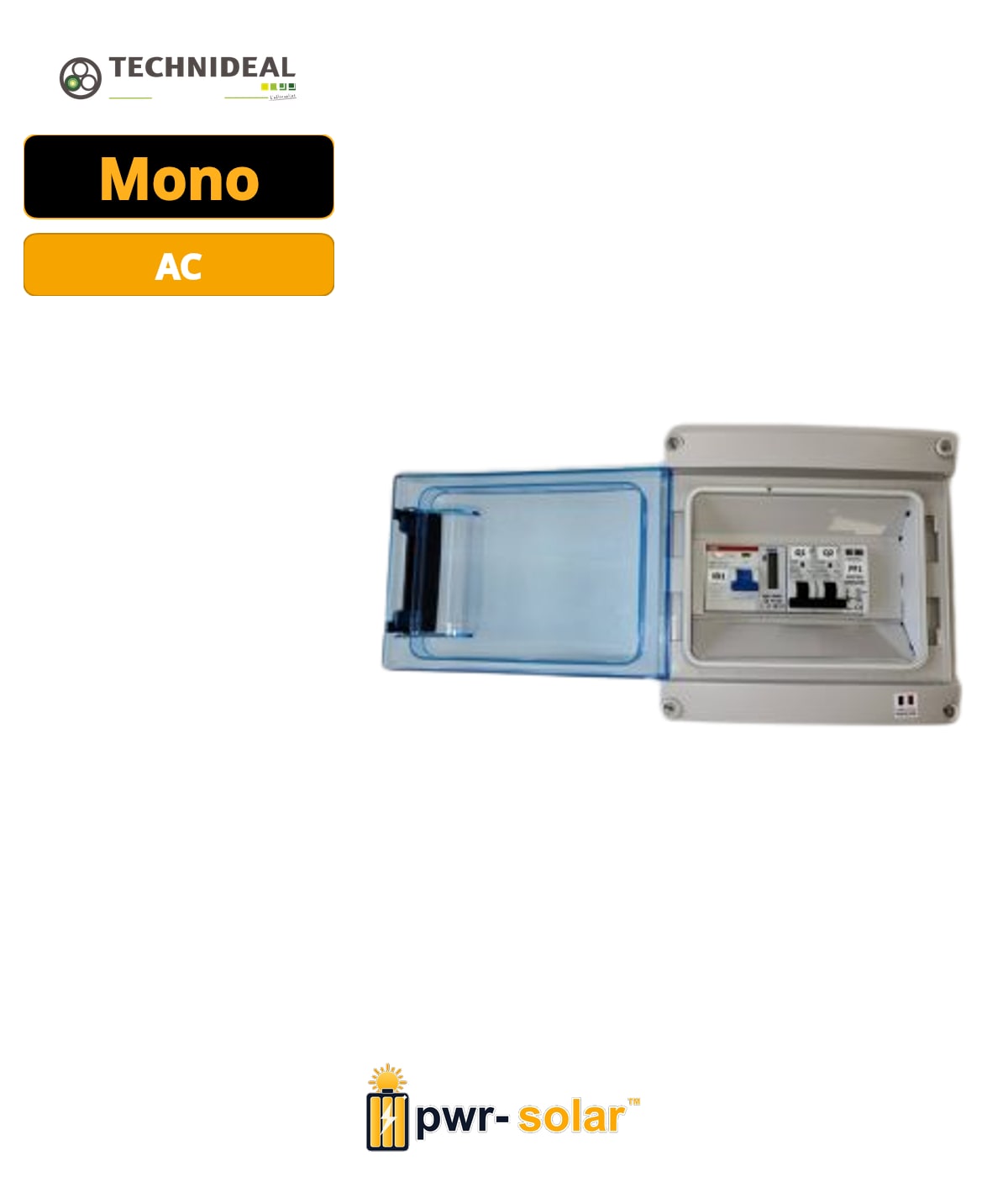TECHNIDEAL - Coffret AC 0-3K monophasé - Parafoudre AC - 20A avec compteur d'énergie digital
