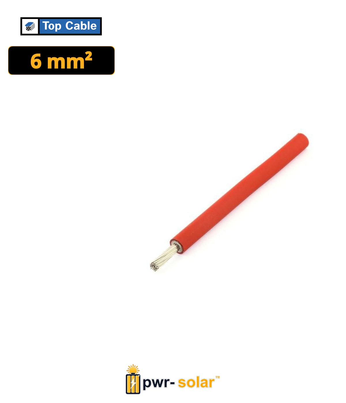 TOP CABLE - Touret 500m Câble solaire rouge 6mm² TOPSOLAR H1Z2Z2-K 1x6mm2 1500V Euroclasse Cca