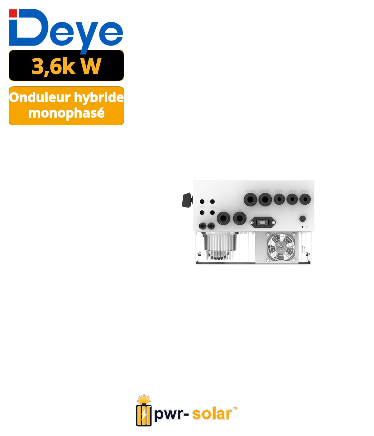 Deye 3,6 kW SUN-3.6K-SG05LP1-EU-AM2-P – Onduleur hybride monophasé