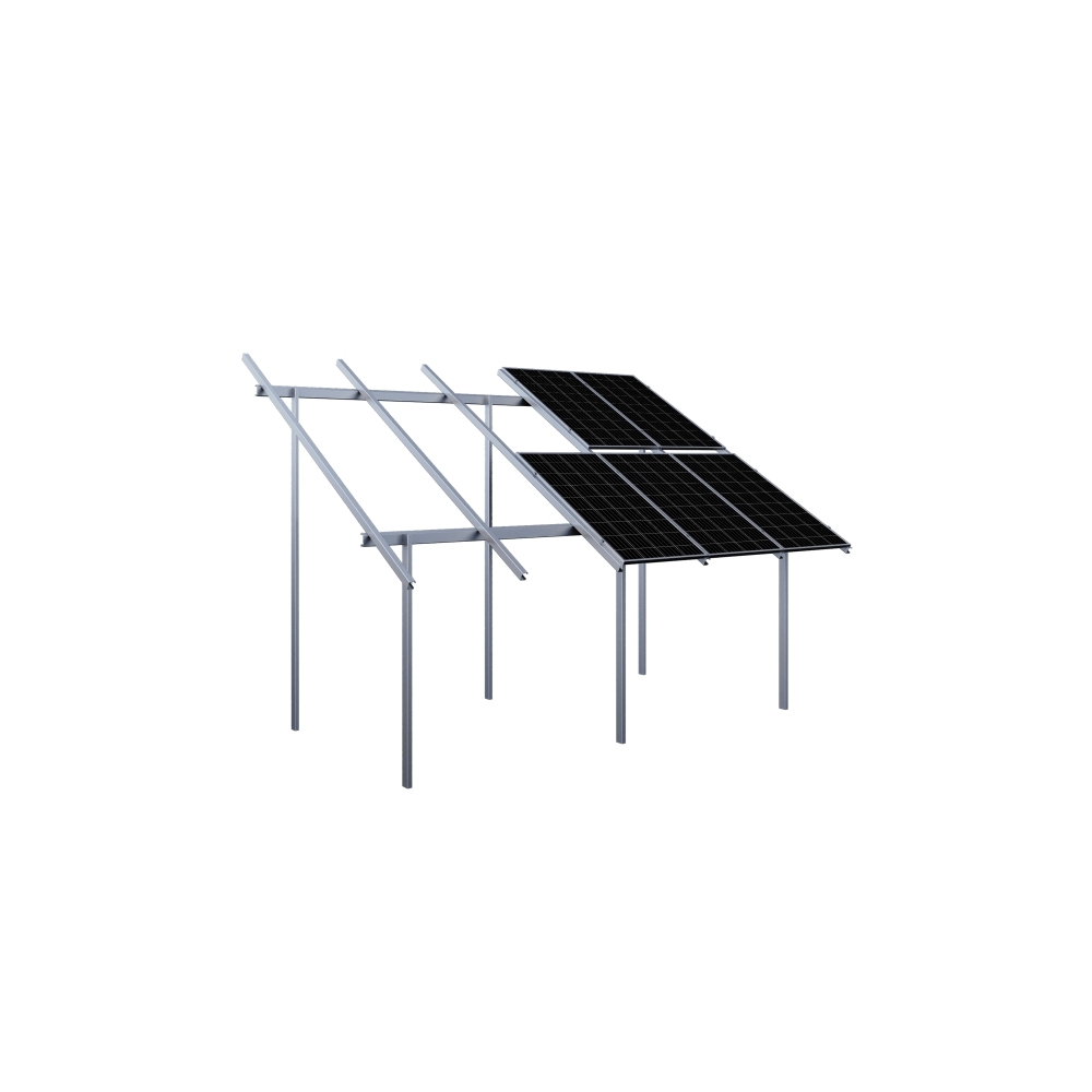 Structure autoportante DV4BF – verticale, à 4 rangées, bifaciale