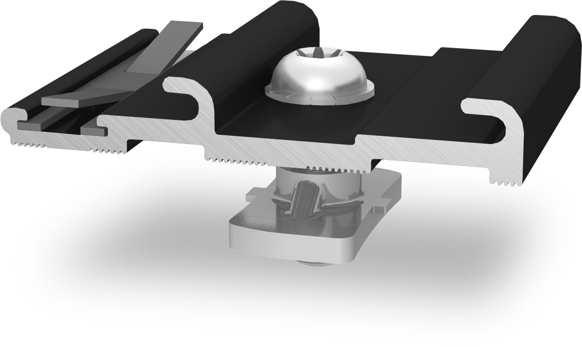 K2 InsertionRail CrossConnector, anodisé noir