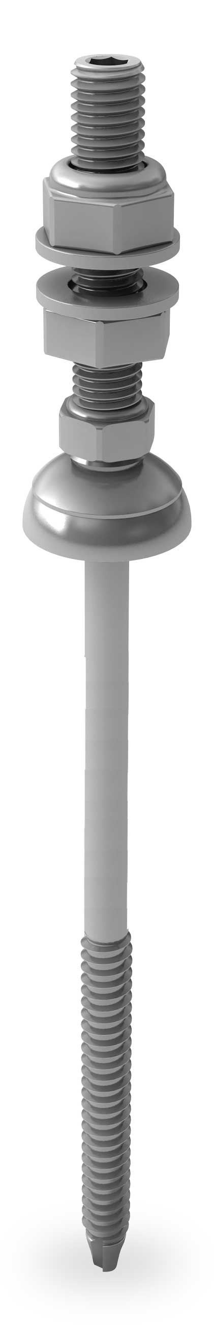 K2 Solarfastener Avec joint fibre-ciment M8x195/50 pour charpente métallique