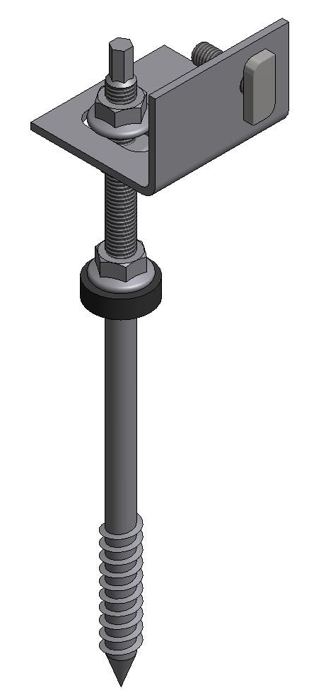 Van Valk Acier inoxydable. Boulon M10x300mm + adaptateur en L