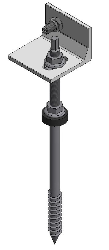 Van Valk Acier inoxydable. Boulon M10x250 mm + adaptateur en L